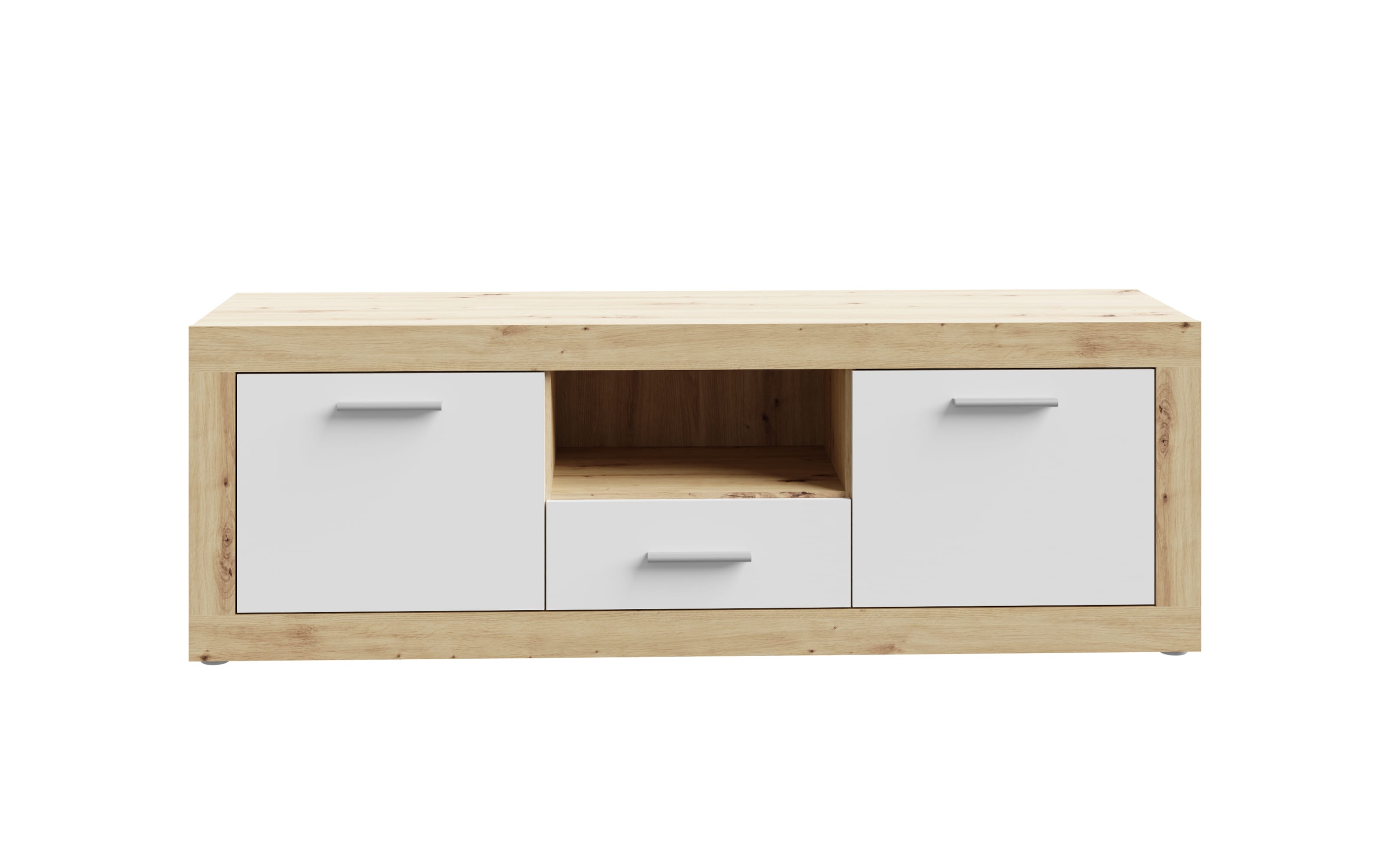 TV-Board Baccio, Artisan Eiche-Nachbildung/weiß