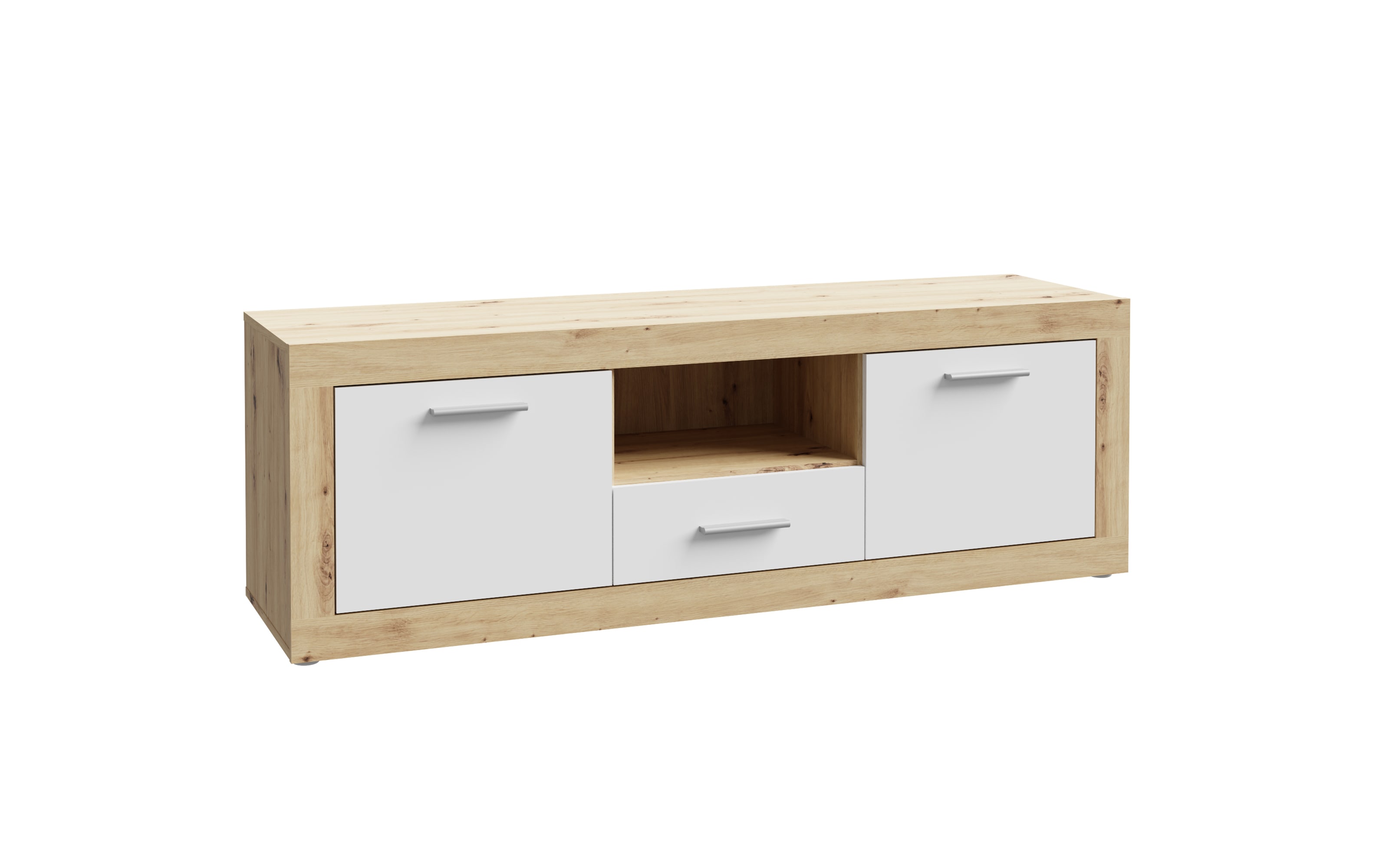 TV-Board Baccio, Artisan Eiche-Nachbildung/weiß