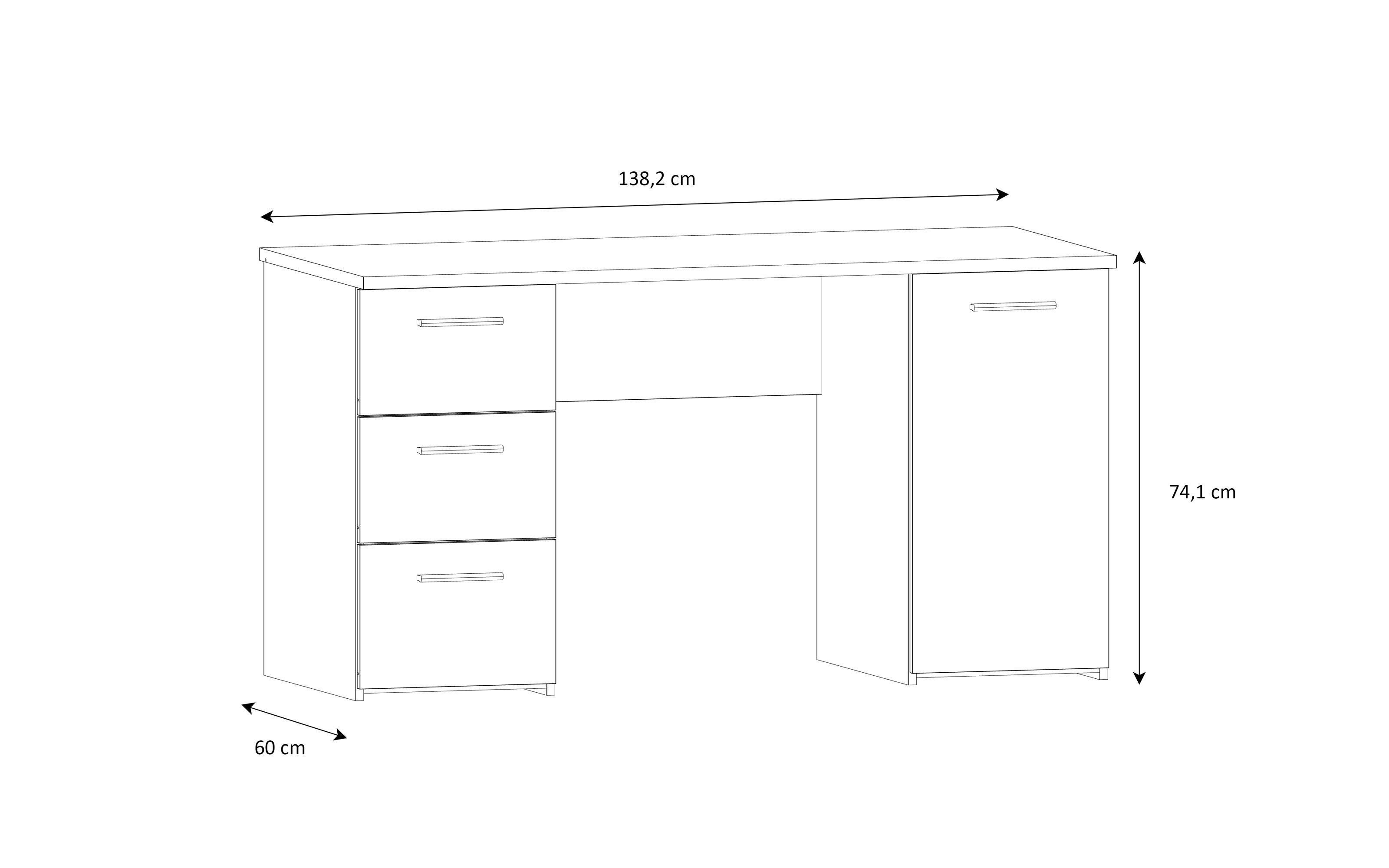 Schreibtisch Net106, Artisan Eiche Nachbildung