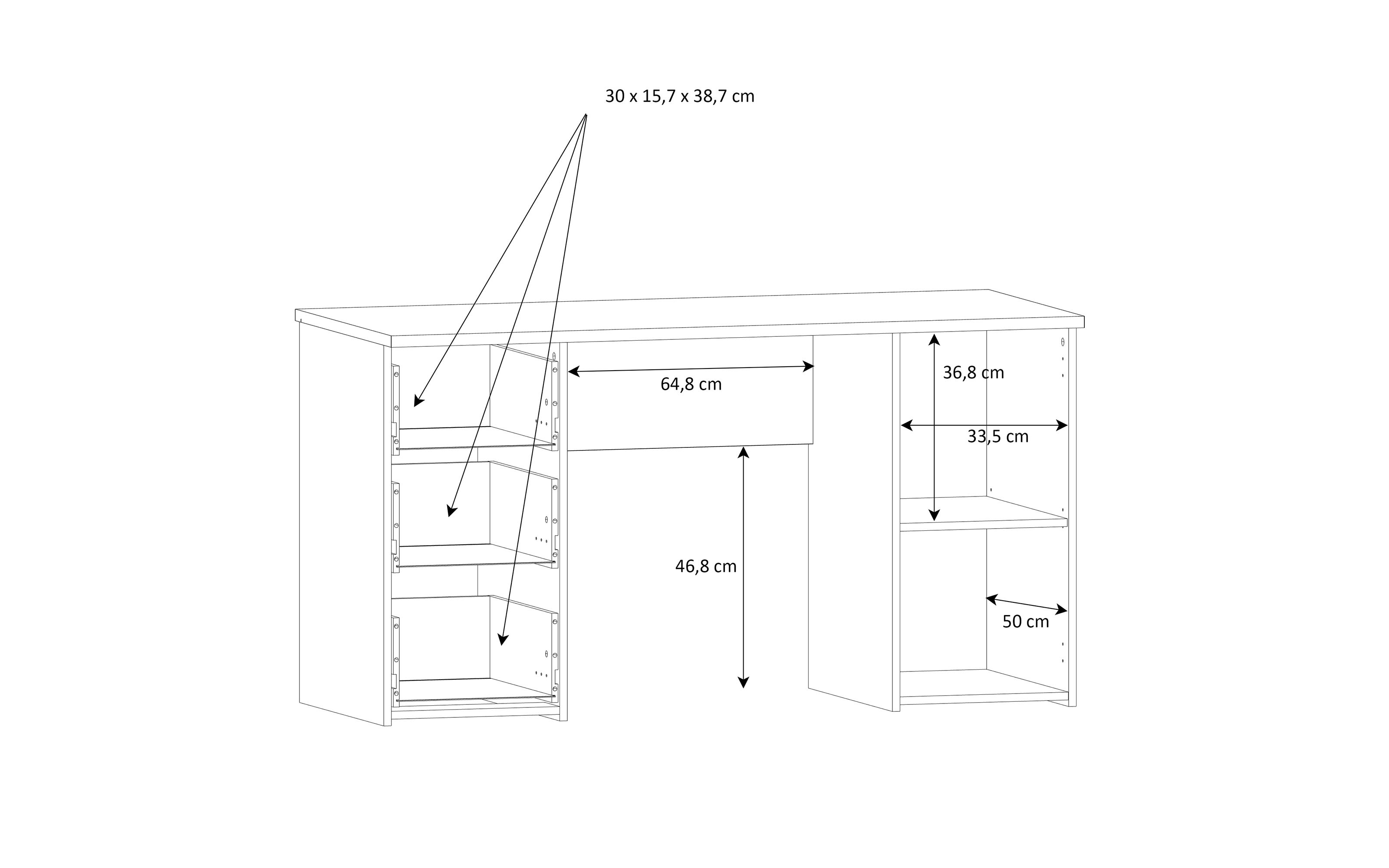 Schreibtisch Net106, Artisan Eiche Nachbildung