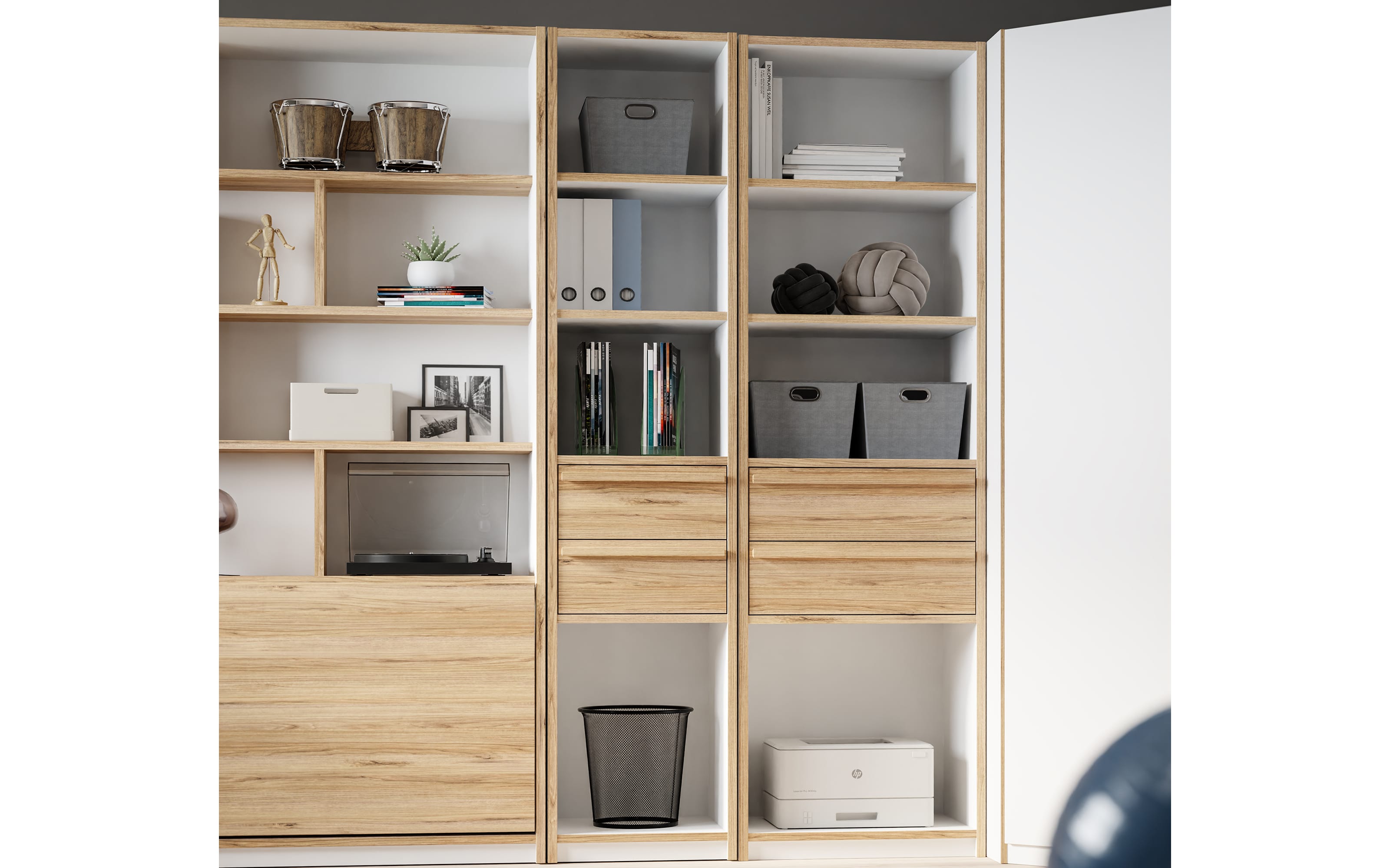 Regal Smart Room, Eiche-Nachbildung/weiß, 44,4 cm