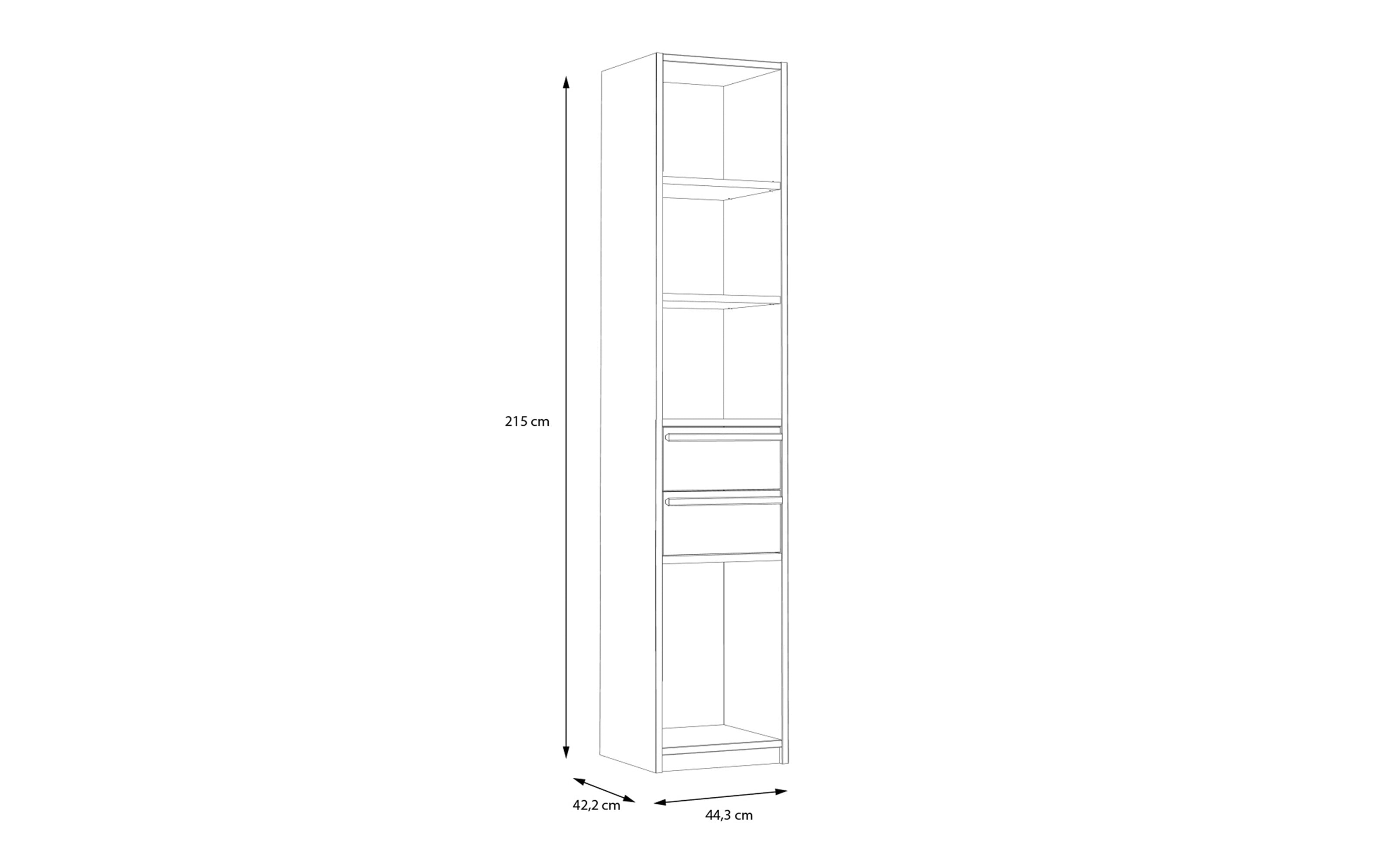 Regal Smart Room, Eiche-Nachbildung/weiß, 44,4 cm