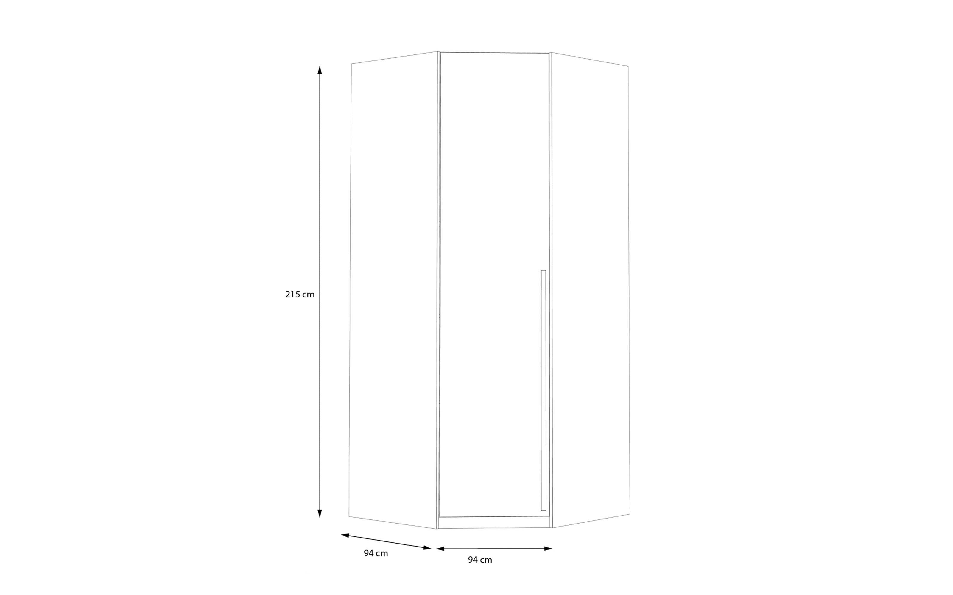 Eckkleiderschrank Smart Room, Eiche-Nachbildung/weiß, 