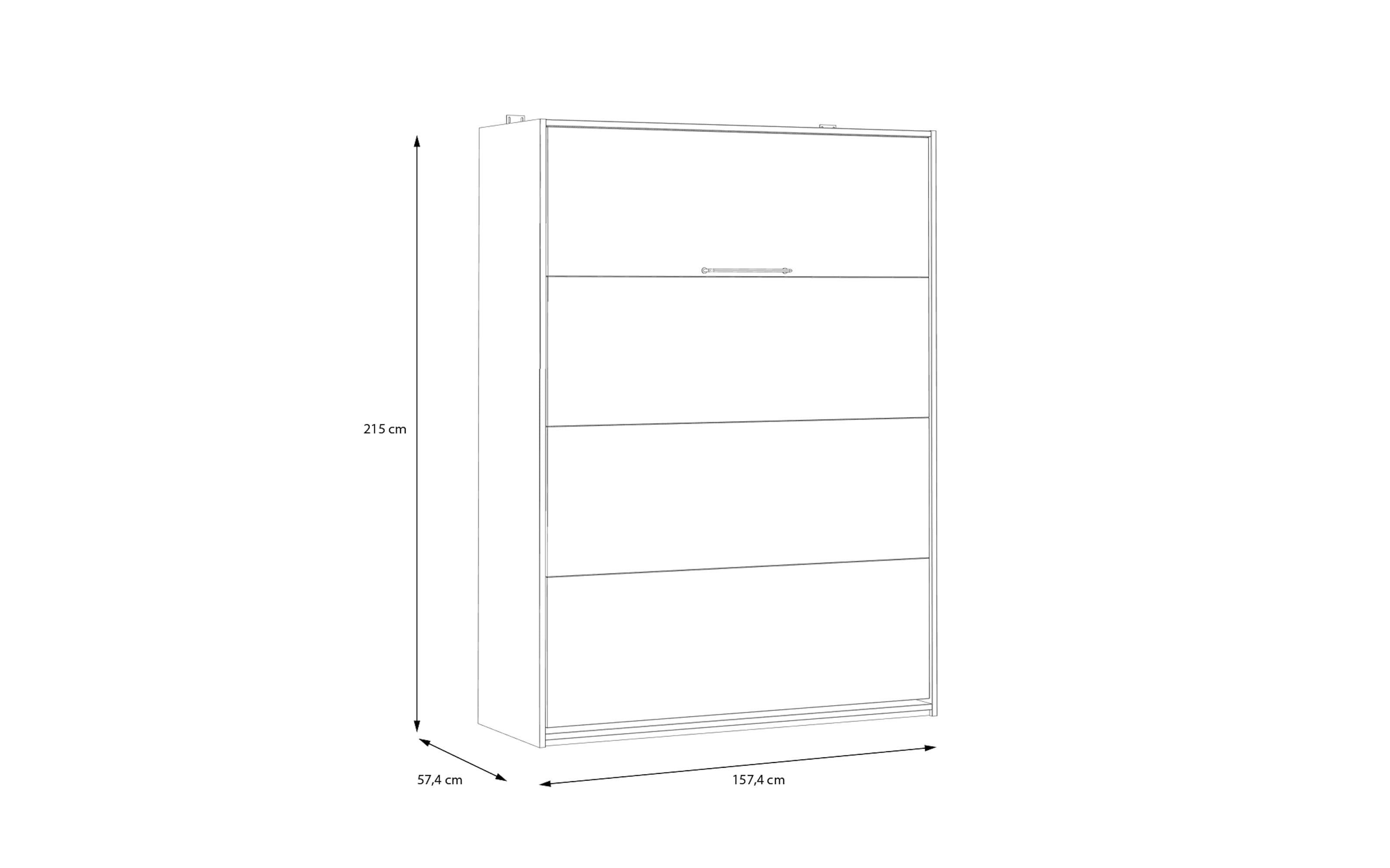 Multifunktionsbett Smart Room, Eiche-Nachbildung/weiß, 157,4 x 215 cm