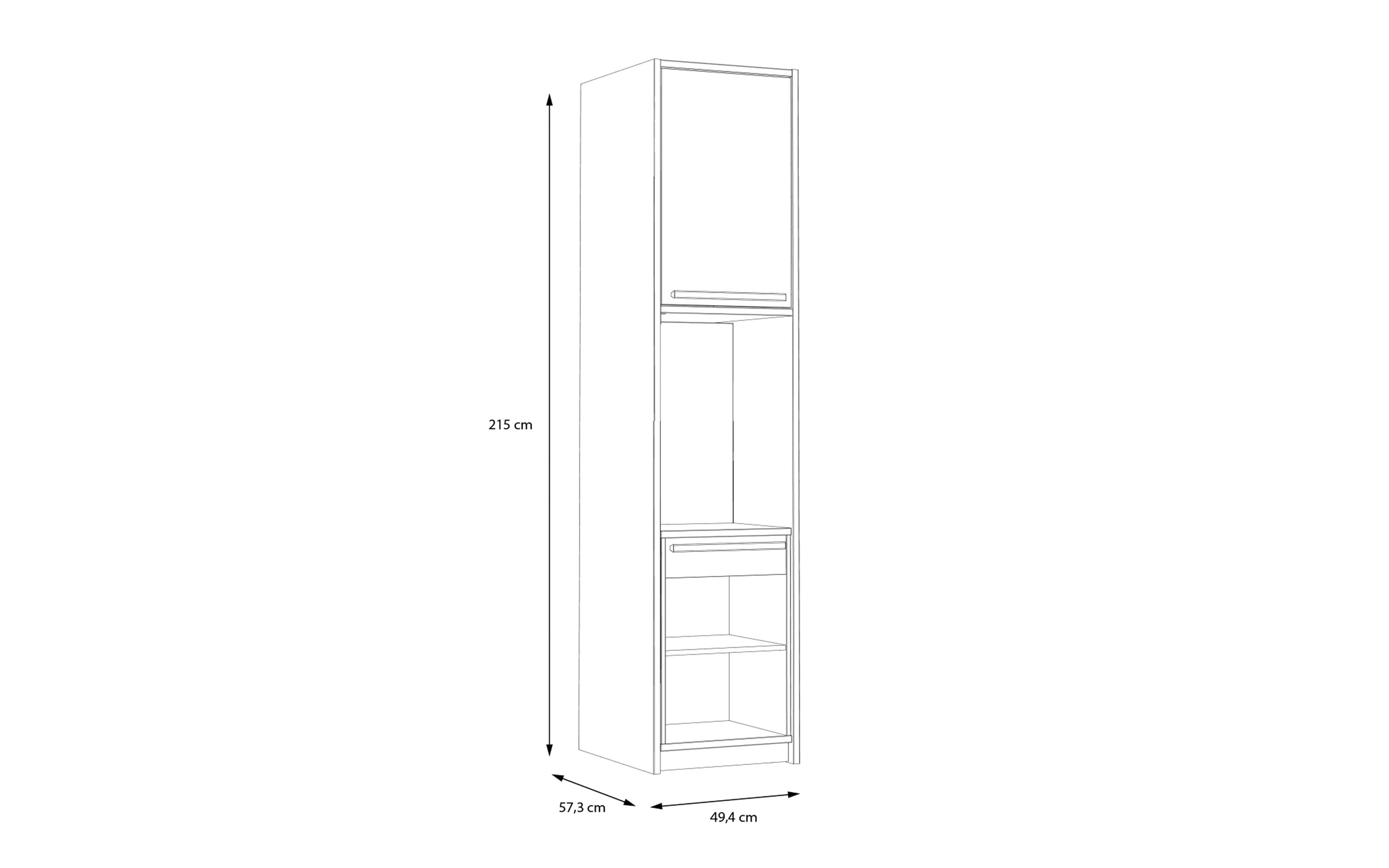 Multifunktionales Regal Smart Room, Eiche-Nachbildung/weiß