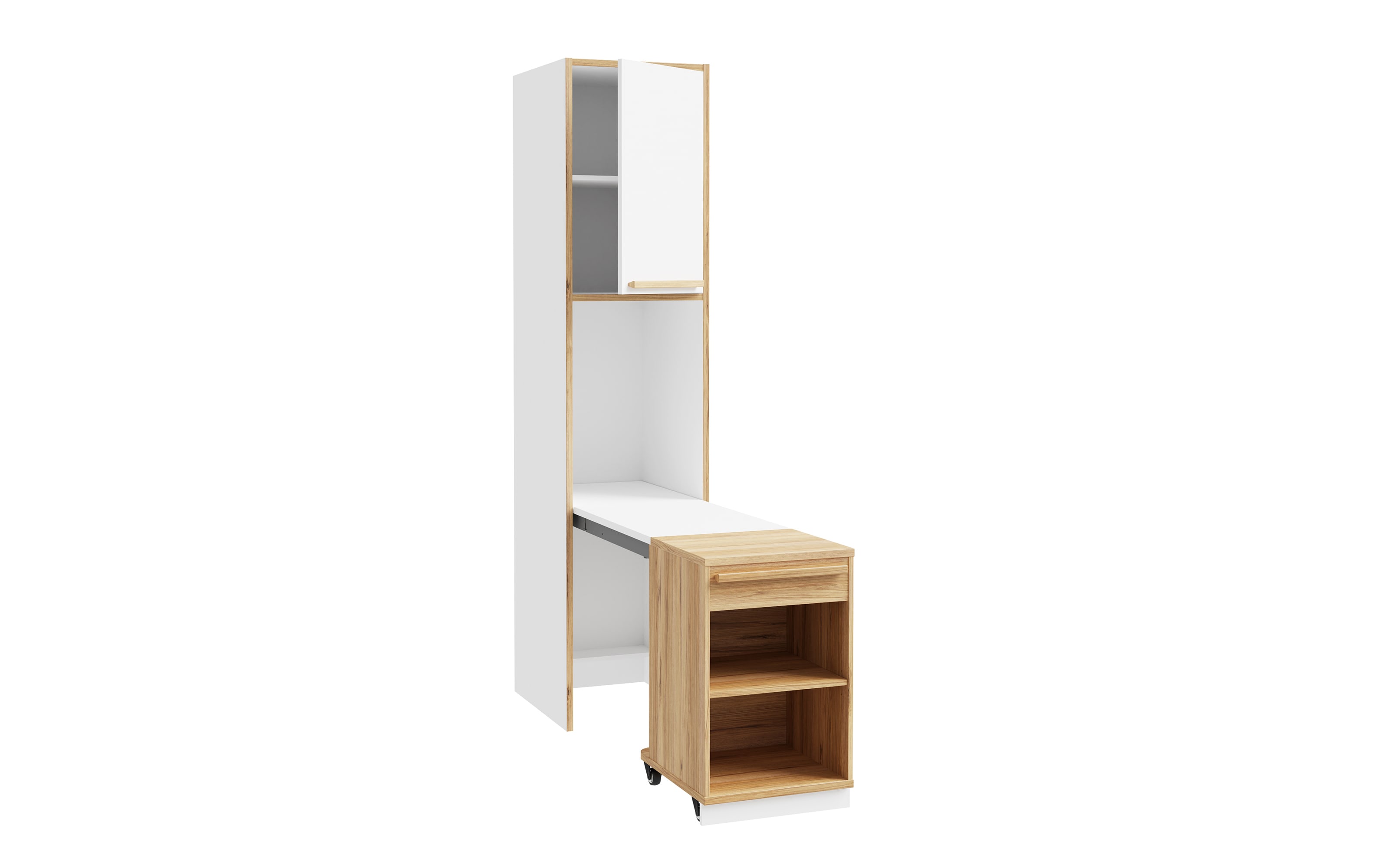 Multifunktionales Regal Smart Room, Eiche-Nachbildung/weiß