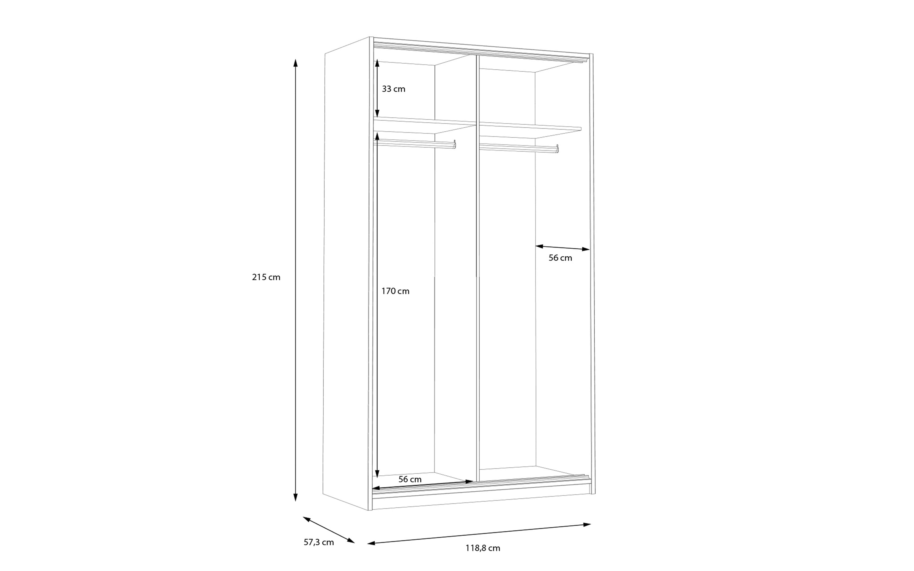 Kleiderschrank Smart Room, Eiche-Nachbildung/weiß