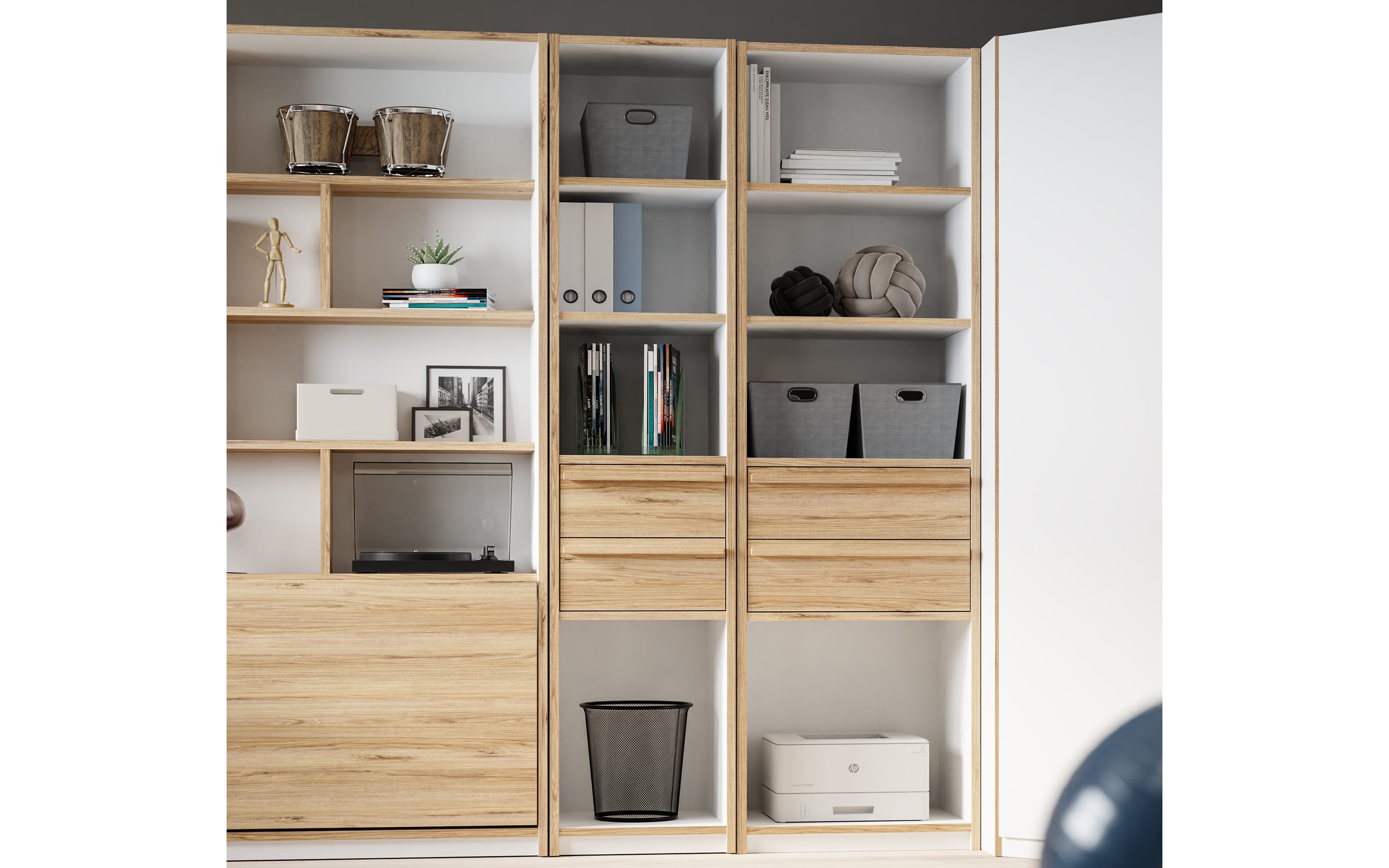 Regal Smart Room, Eiche-Nachbildung/weiß, 59,4 cm