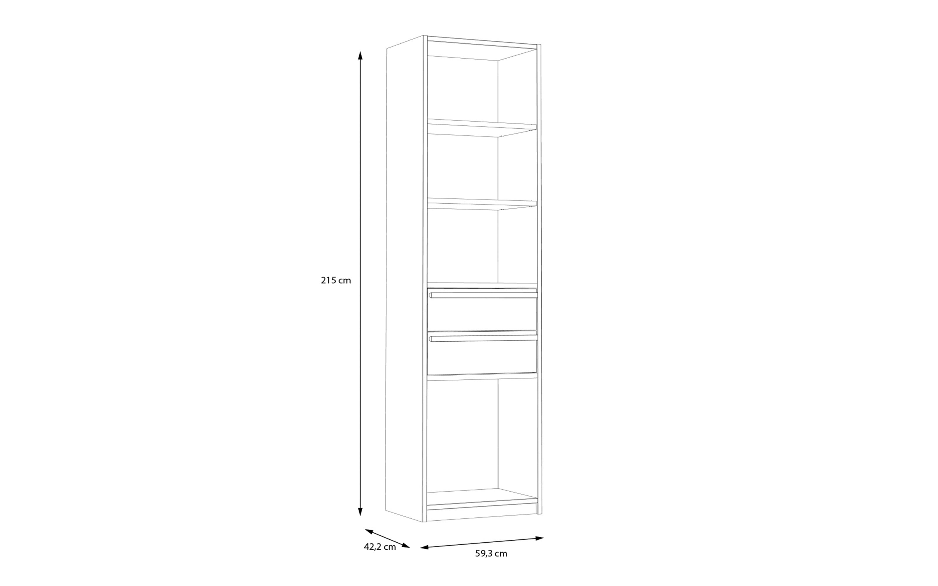 Regal Smart Room, Eiche-Nachbildung/weiß, 59,4 cm