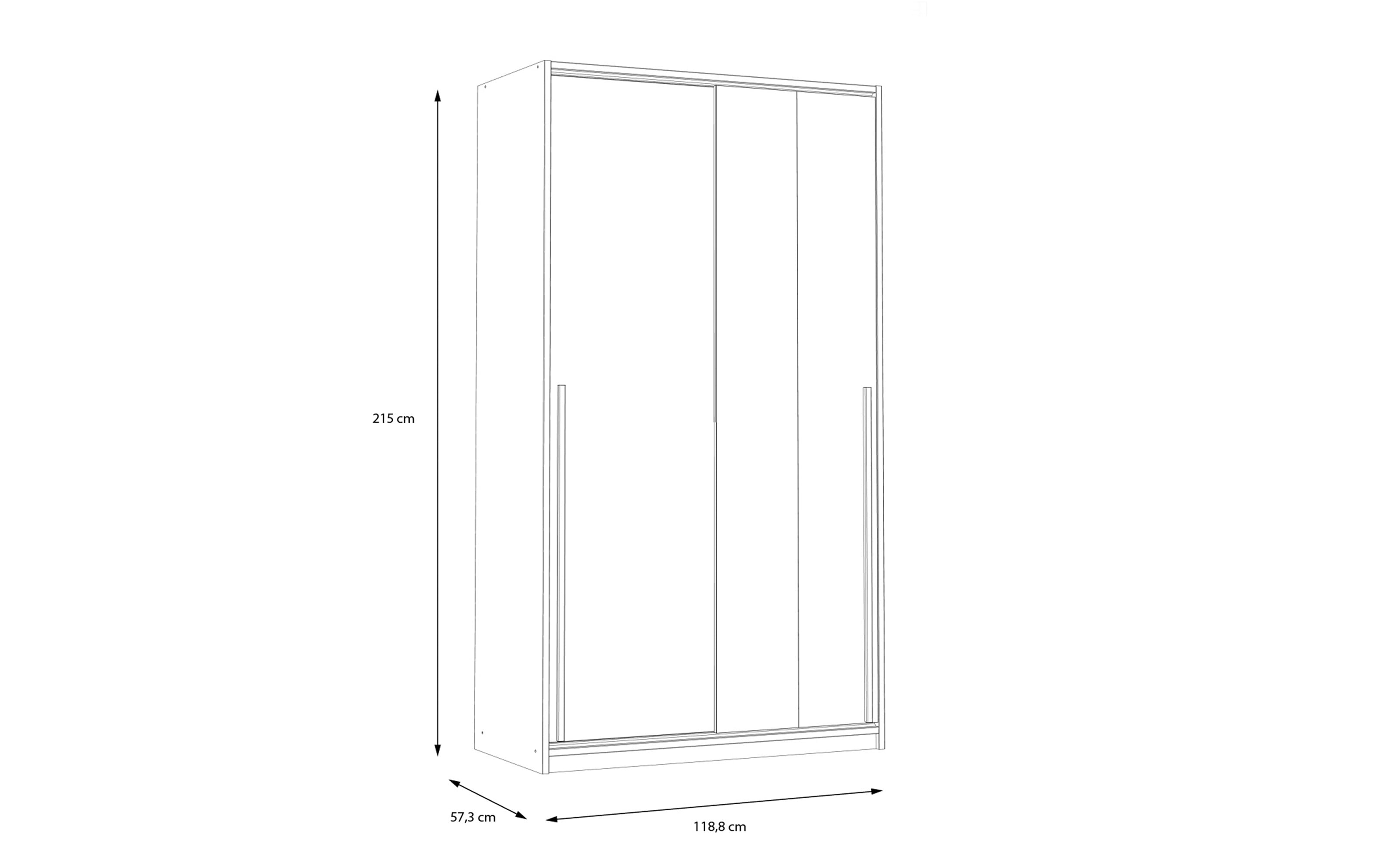 Kleiderschrank Smart Room, Eiche-Nachbildung/weiß
