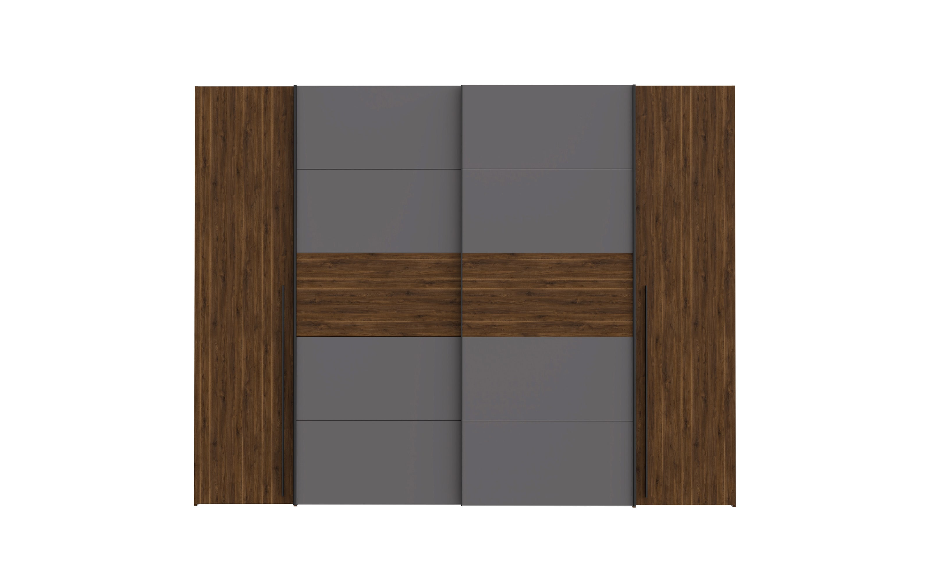 Kleiderschrank Narago, Walnuss-Nachbildung/grau