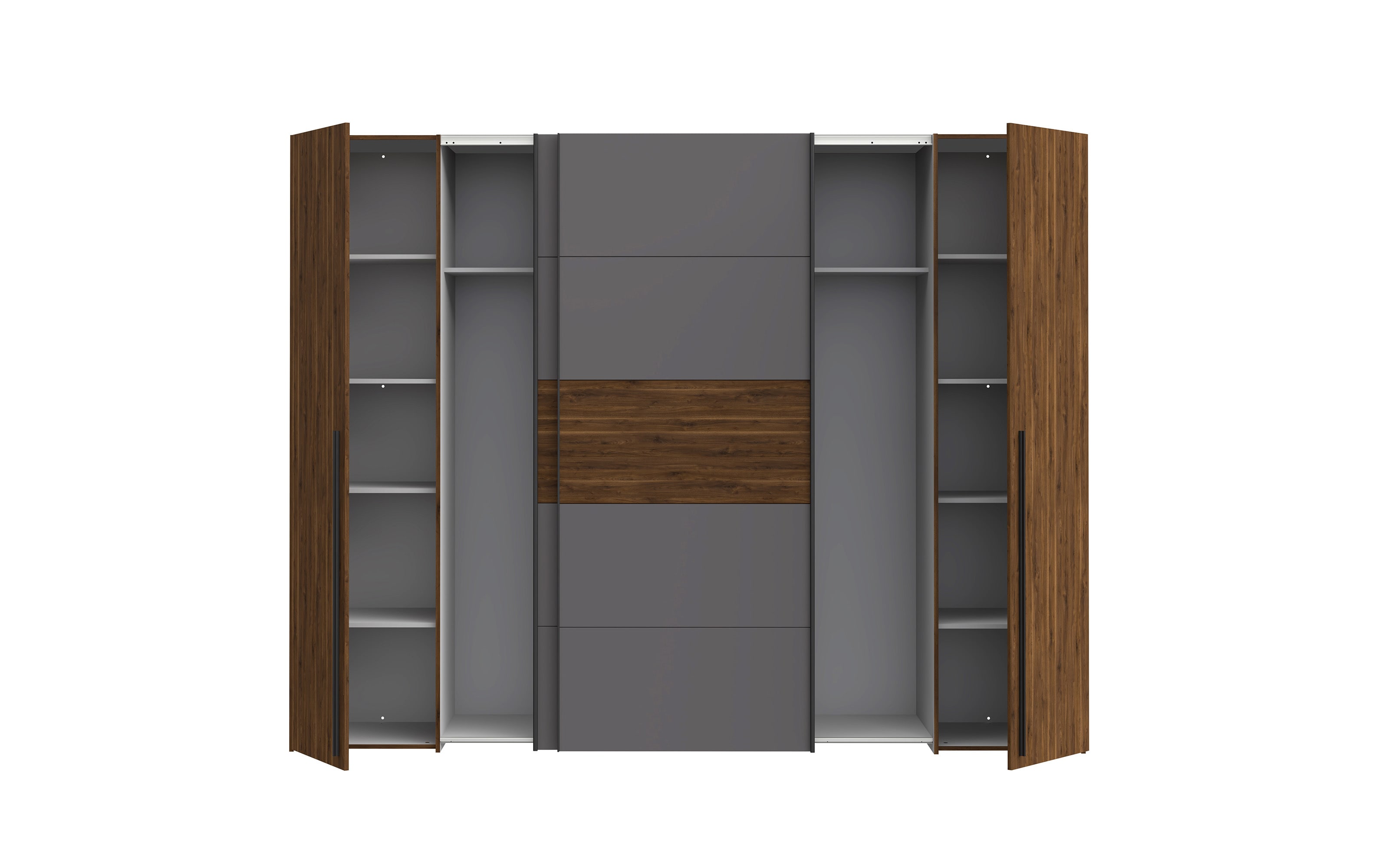 Kleiderschrank Narago, Walnuss-Nachbildung/grau