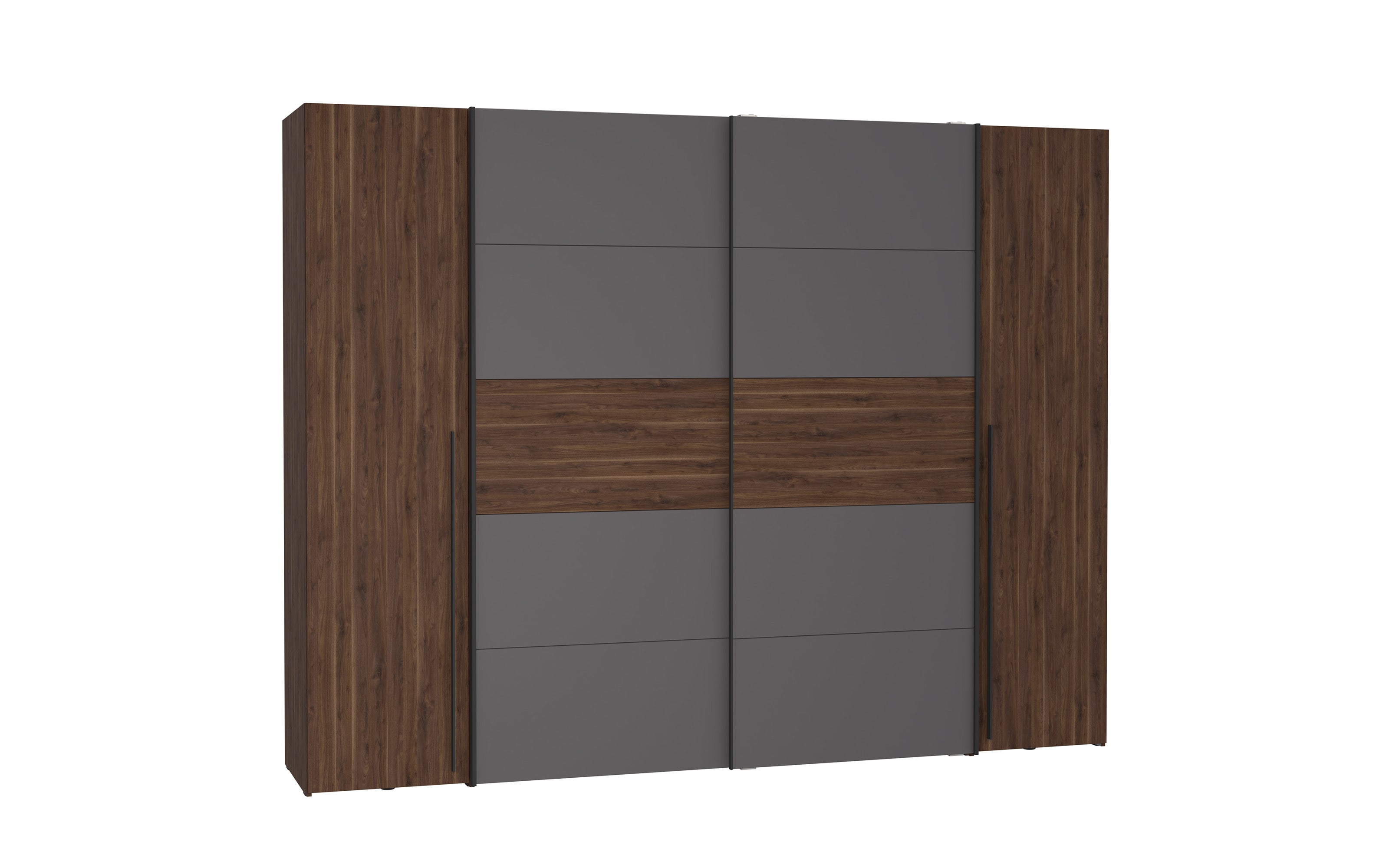 Kleiderschrank Narago, Walnuss-Nachbildung/grau