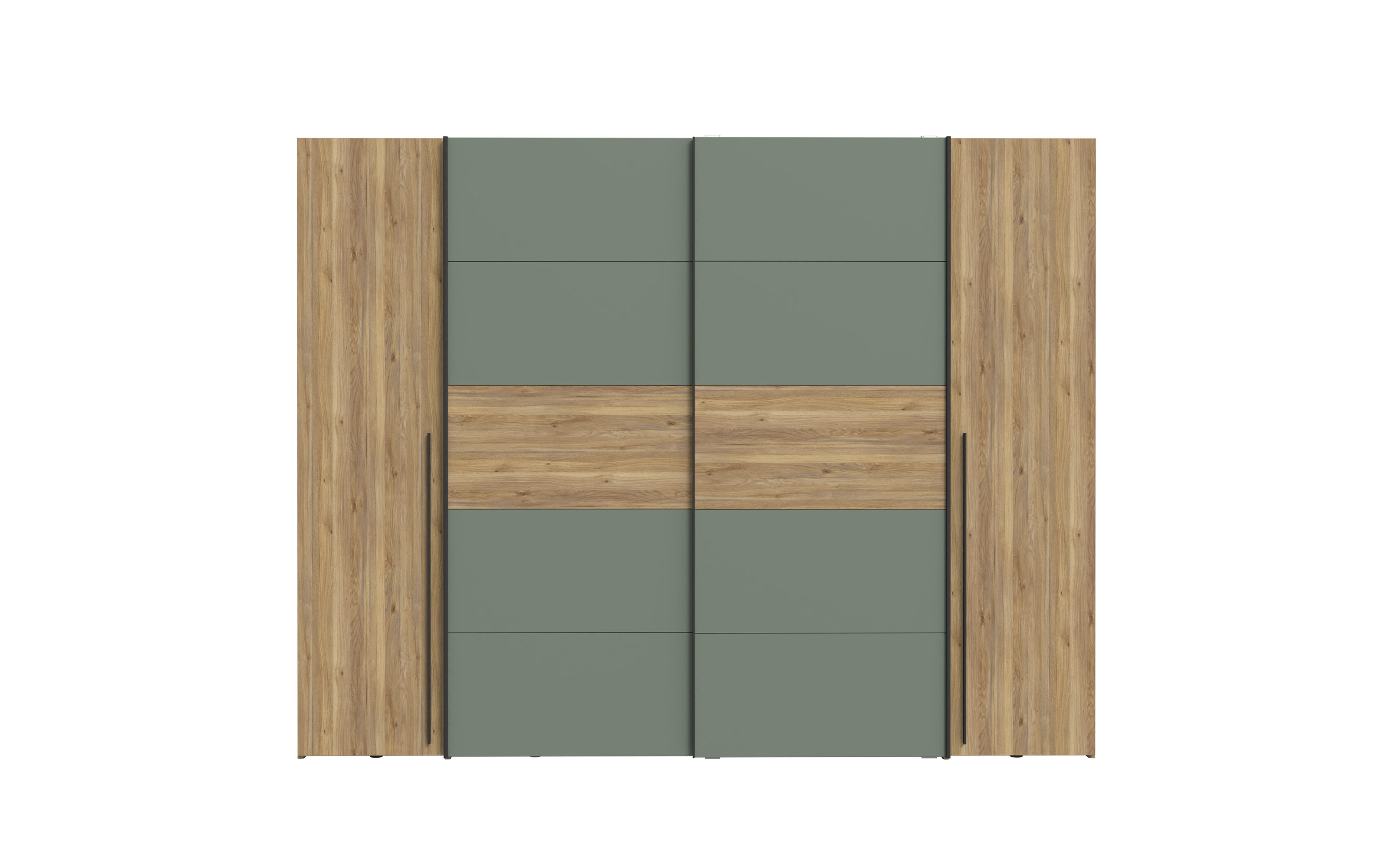 Kleiderschrank Narago, Mauvelle Eiche-Nachbildung/salbeifarbig, 270,3 x 210,5 cm
