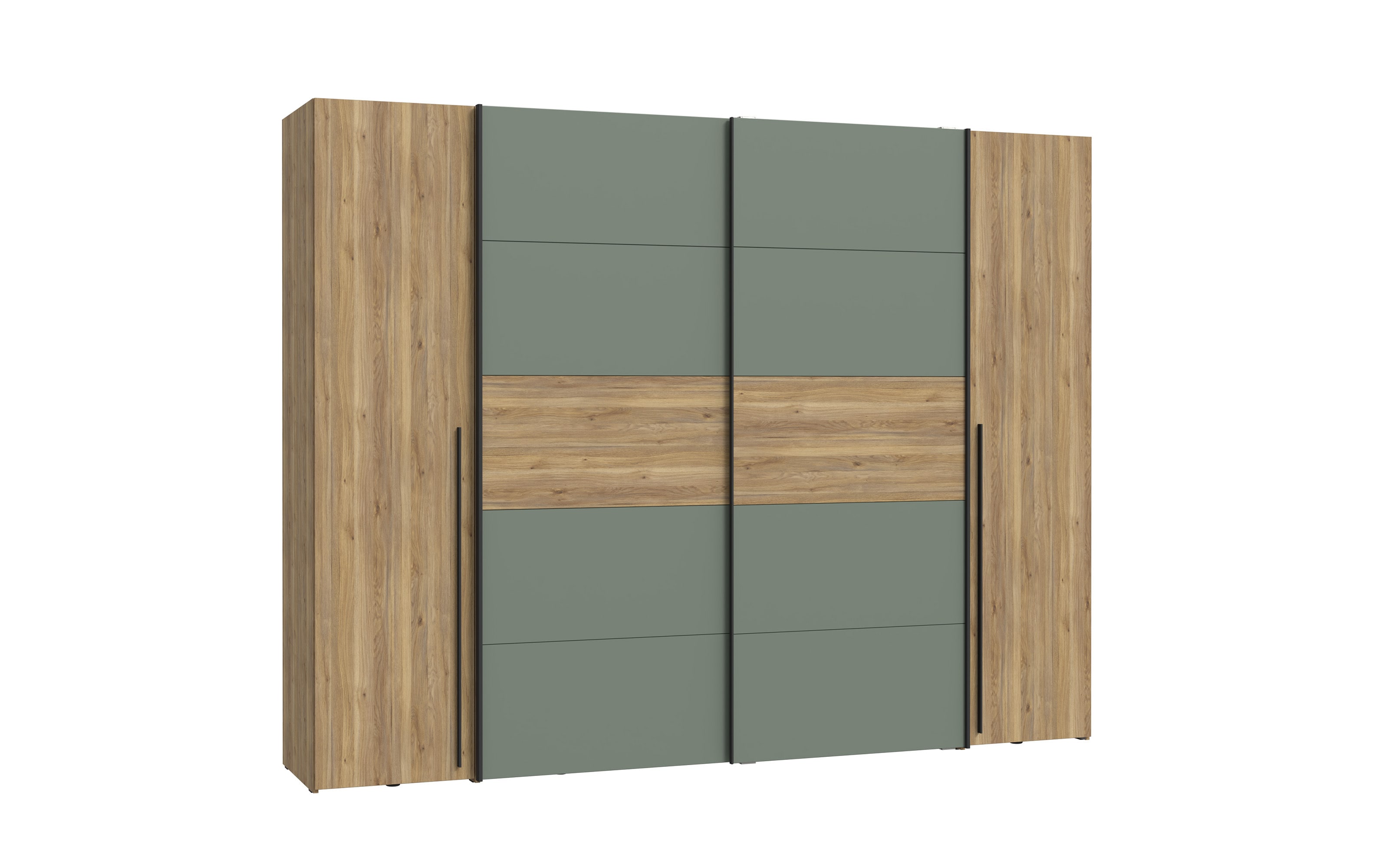Kleiderschrank Narago, Mauvelle Eiche-Nachbildung/salbeifarbig, 270,3 x 210,5 cm