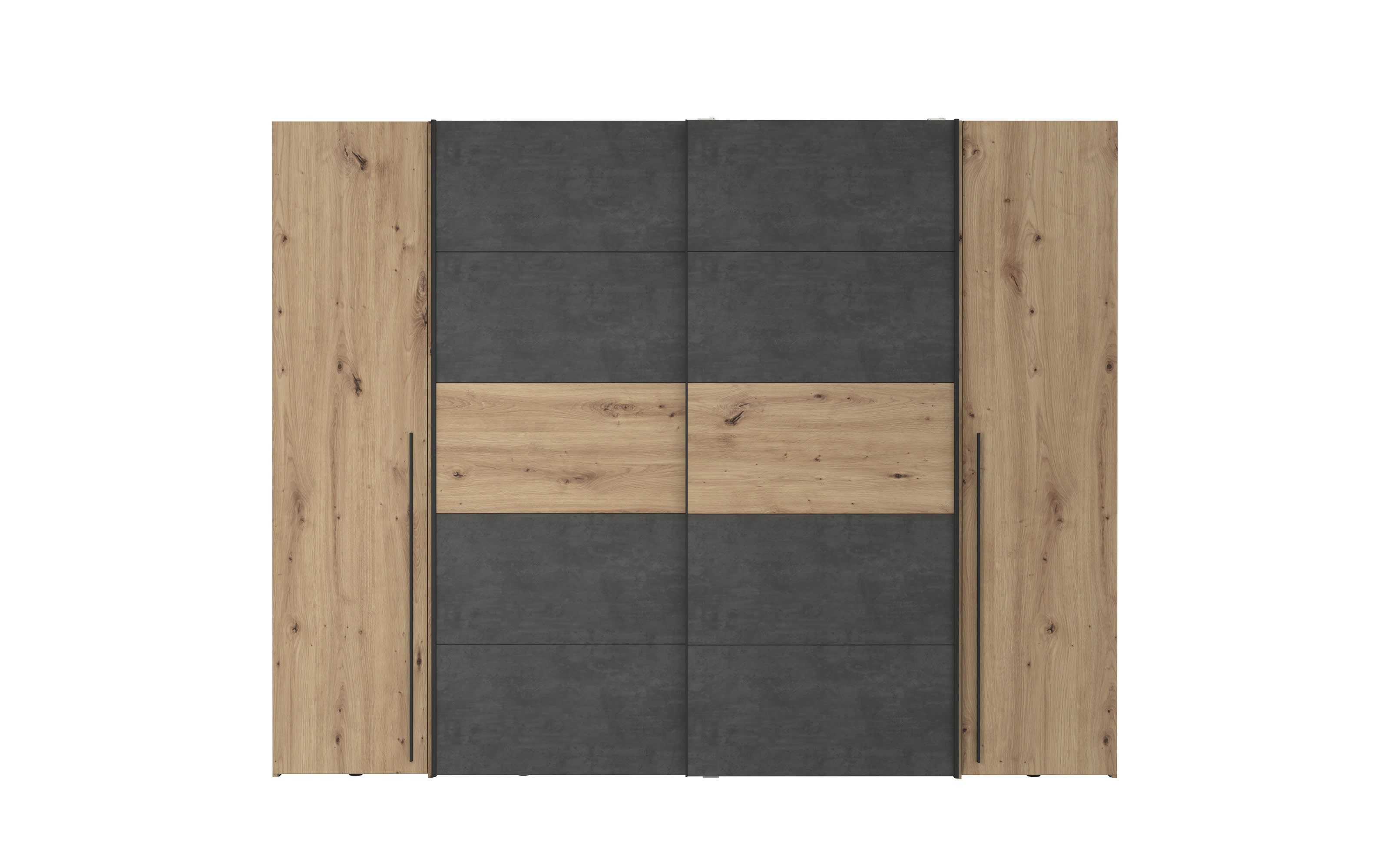Kleiderschrank Narago, Artisan Eiche-Nachbildung/dunkelgrau, 270,3 x 210,5 cm