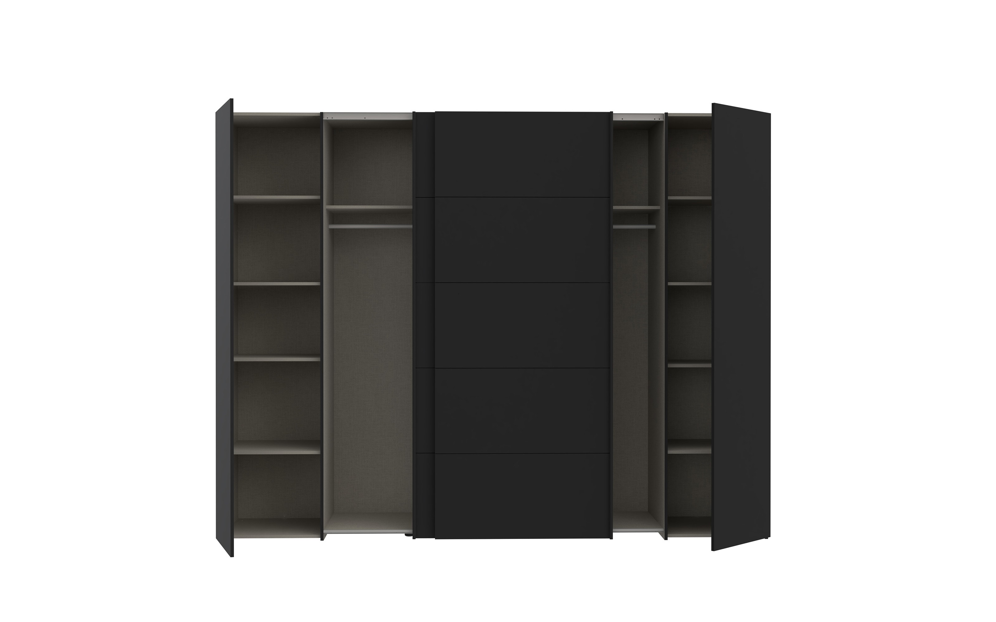 Kleiderschrank Narago, schwarz/weiß, 270,3 x 210,5 cm