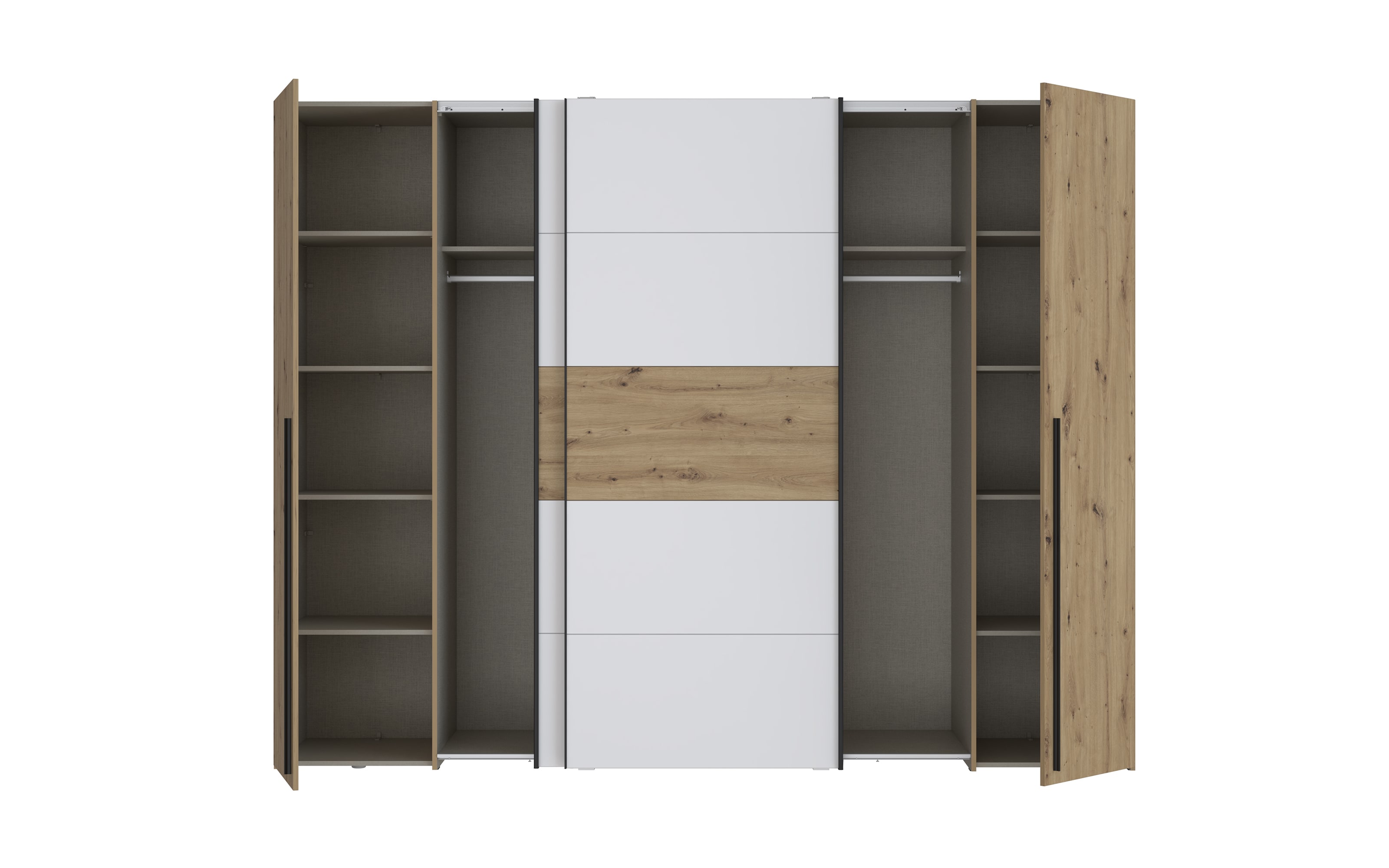 Kleiderschrank Narago, Artisan Eiche-Nachbildung/weiß, 270,3 x 210,5 cm