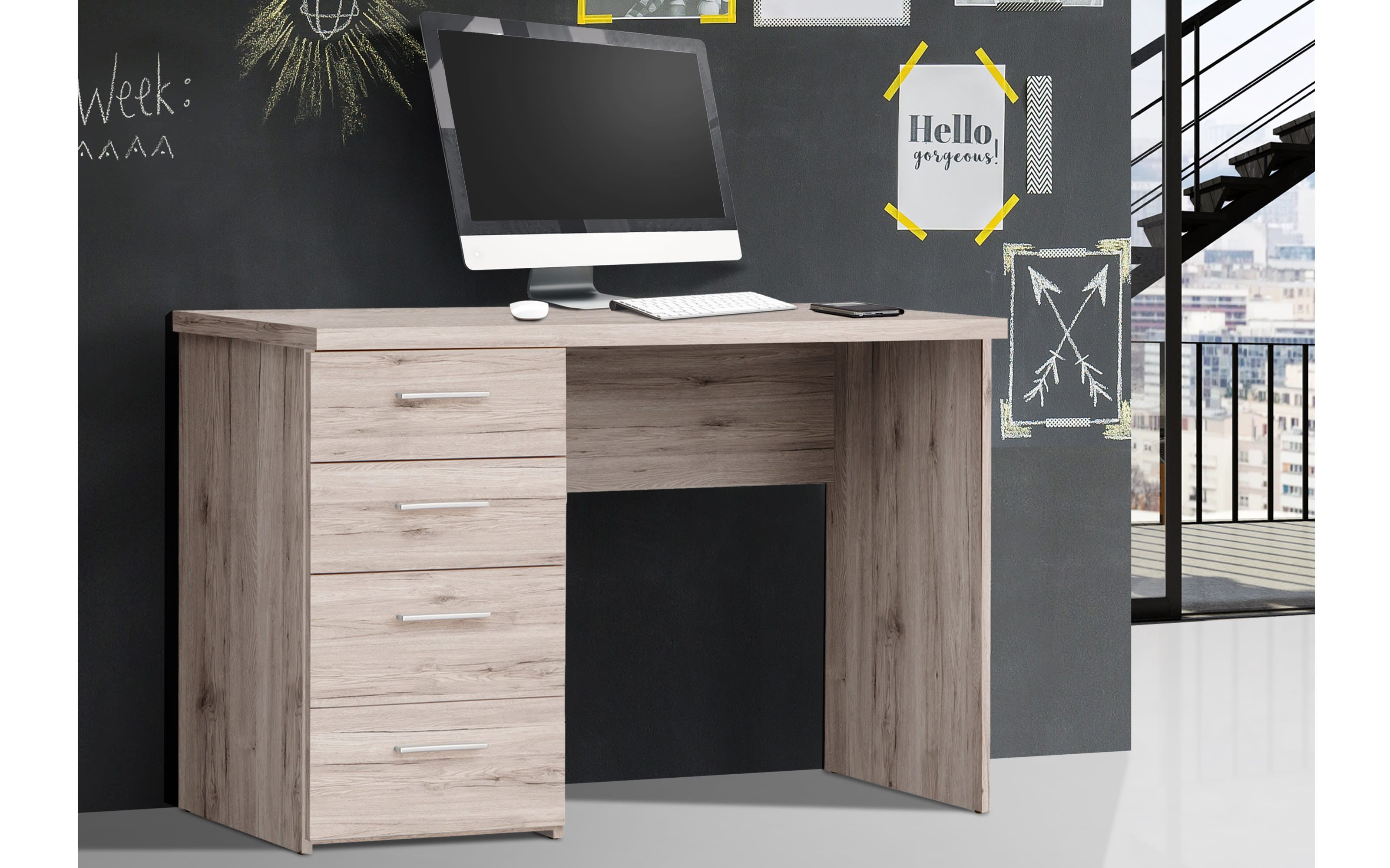 Schreibtisch Net106, Sandeiche Nachbildung