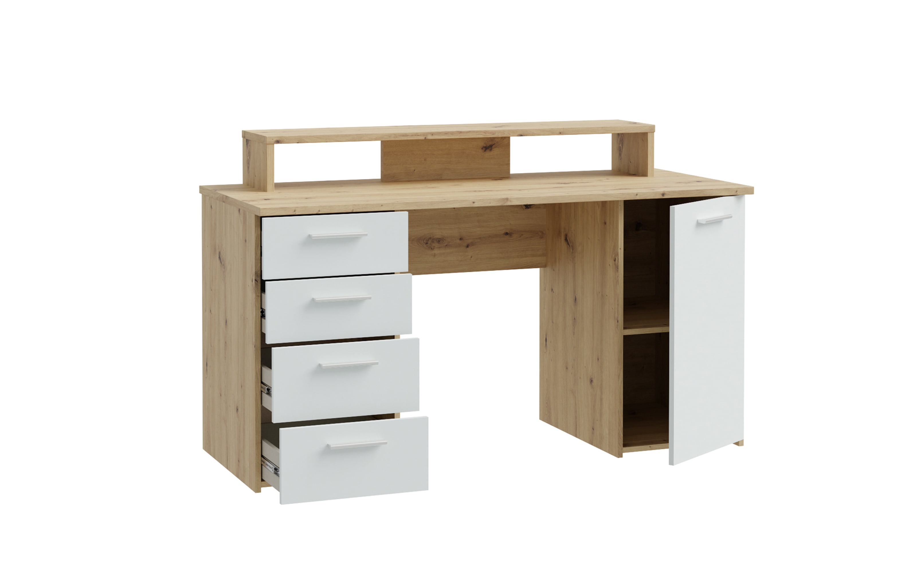 Schreibtisch Net106, Artisan Eiche Nachbildung/hellgrau