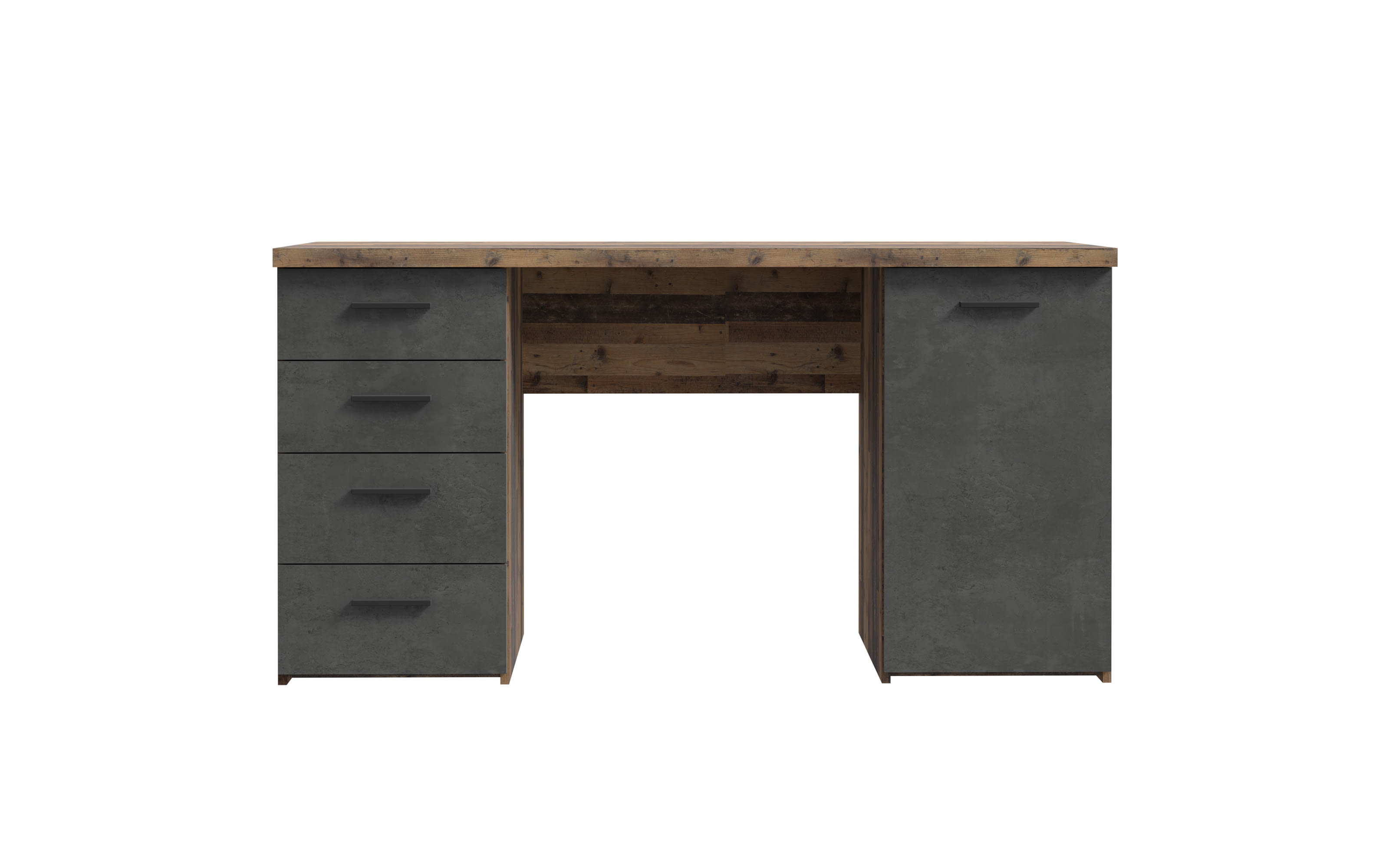 Schreibtisch Net106, Old Wood-Nachbildung/Beton-Nachbildung