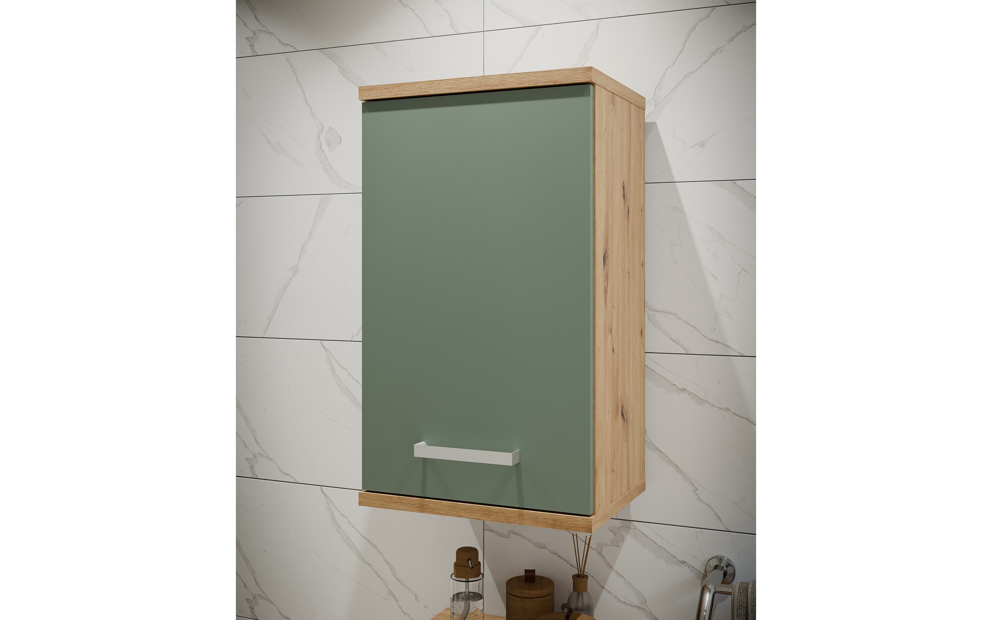 Hängeschrank Veris, Artisan Eiche-Nachbildung/salbeifarbig