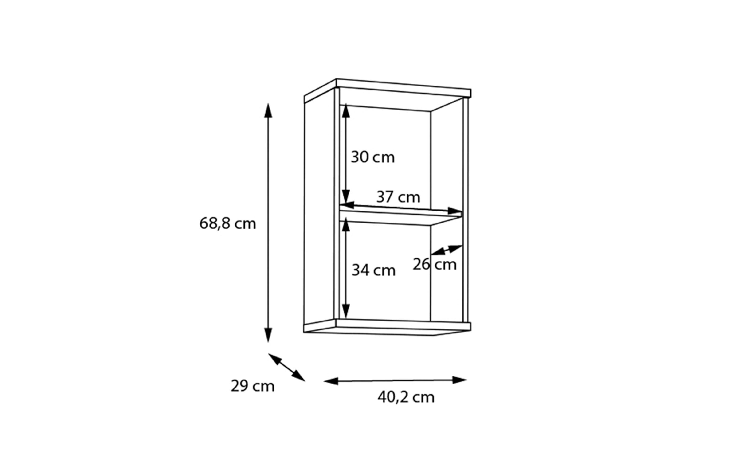 Hängeschrank Veris, Artisan Eiche-Nachbildung/salbeifarbig