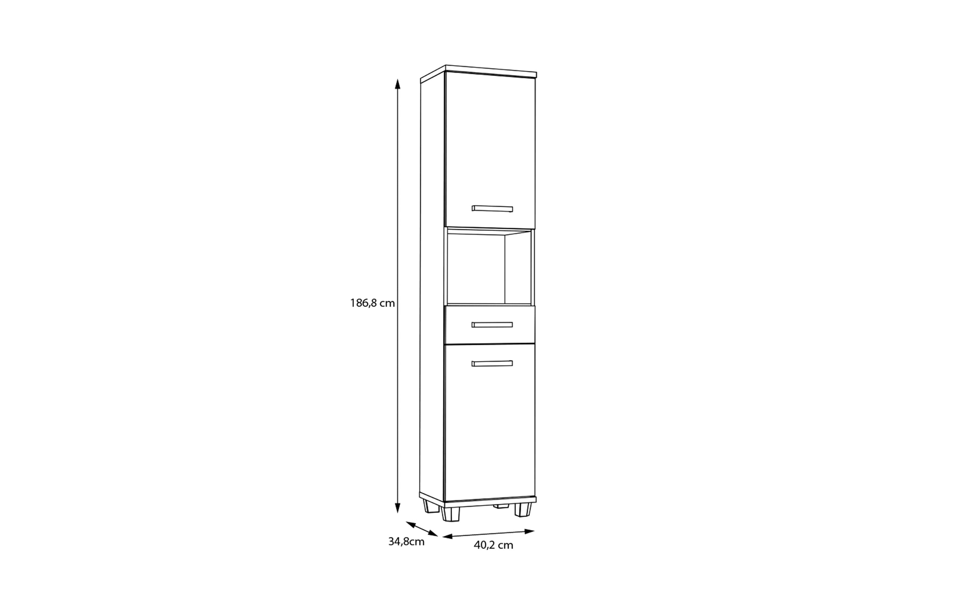 Hochschrank Veris, Artisan Eiche-Nachbildung/salbeifarbig