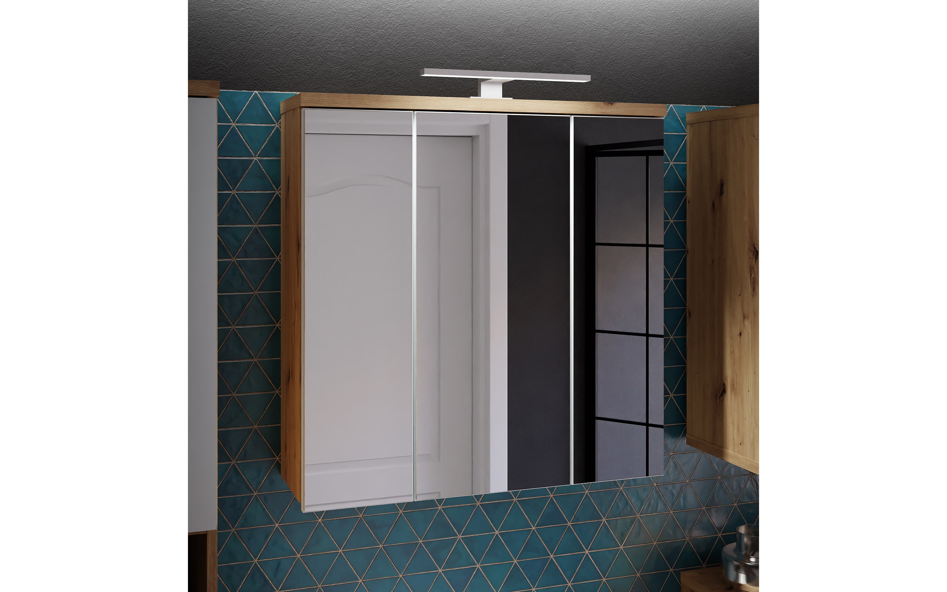 Spiegelschrank Veris, Artisan Eiche-Nachbildung/grau