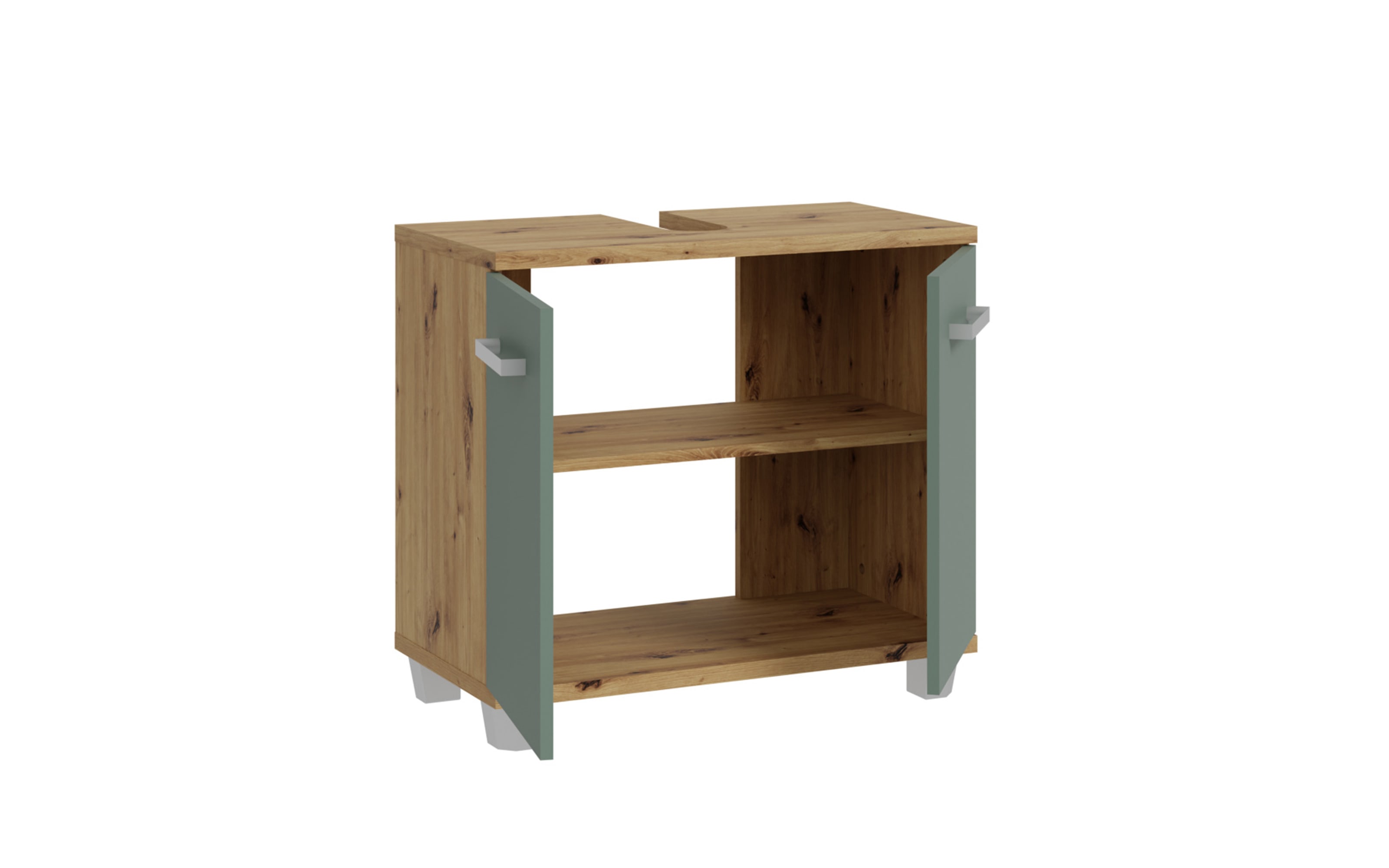 Waschbeckenunterschrank Veris, Artisan Eiche-Nachbildung/salbeifarbig