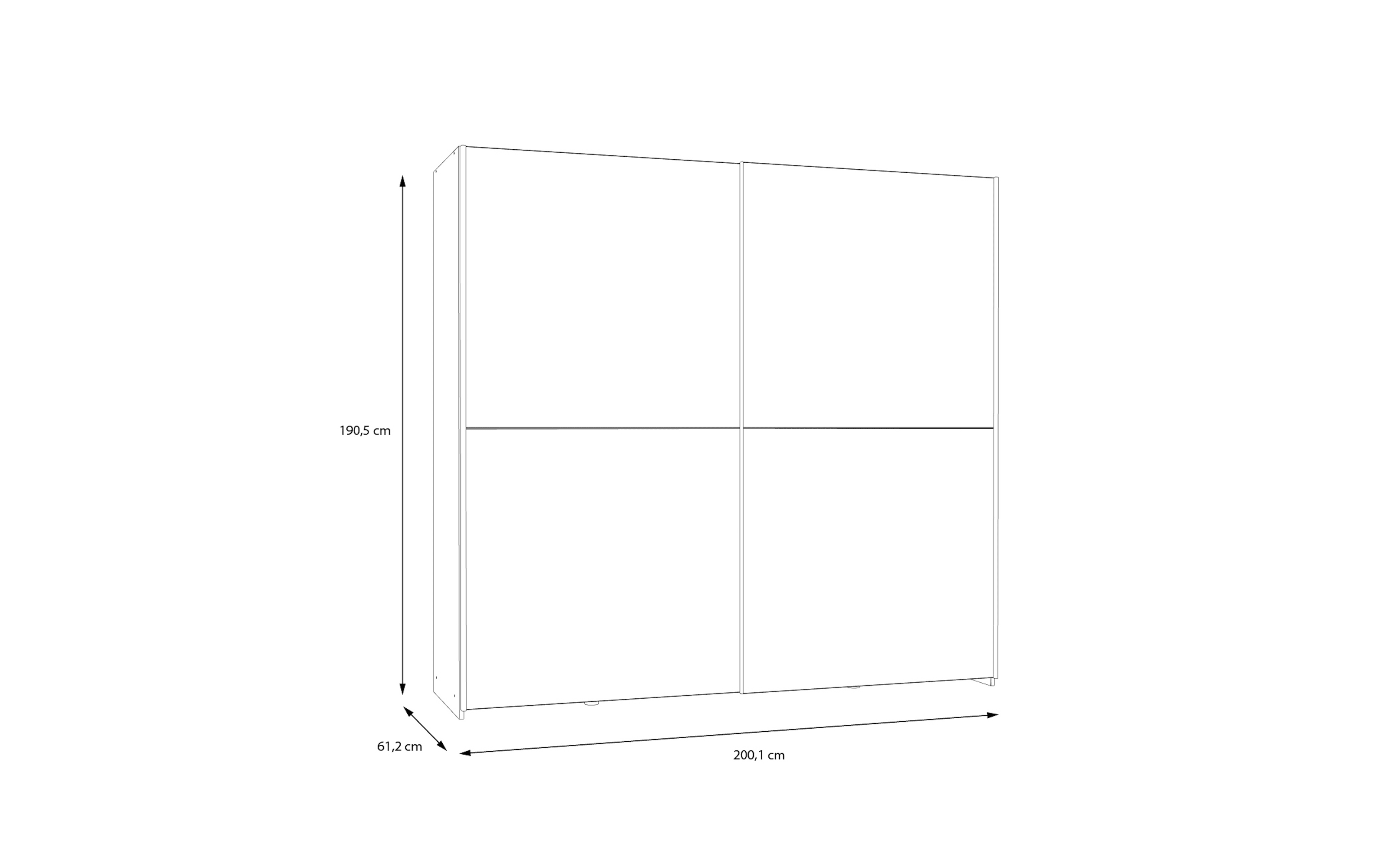 Kleiderschrank Schach&matt, Puccini Eiche-Nachbildung/weiß, 200,1 x 190,5 cm