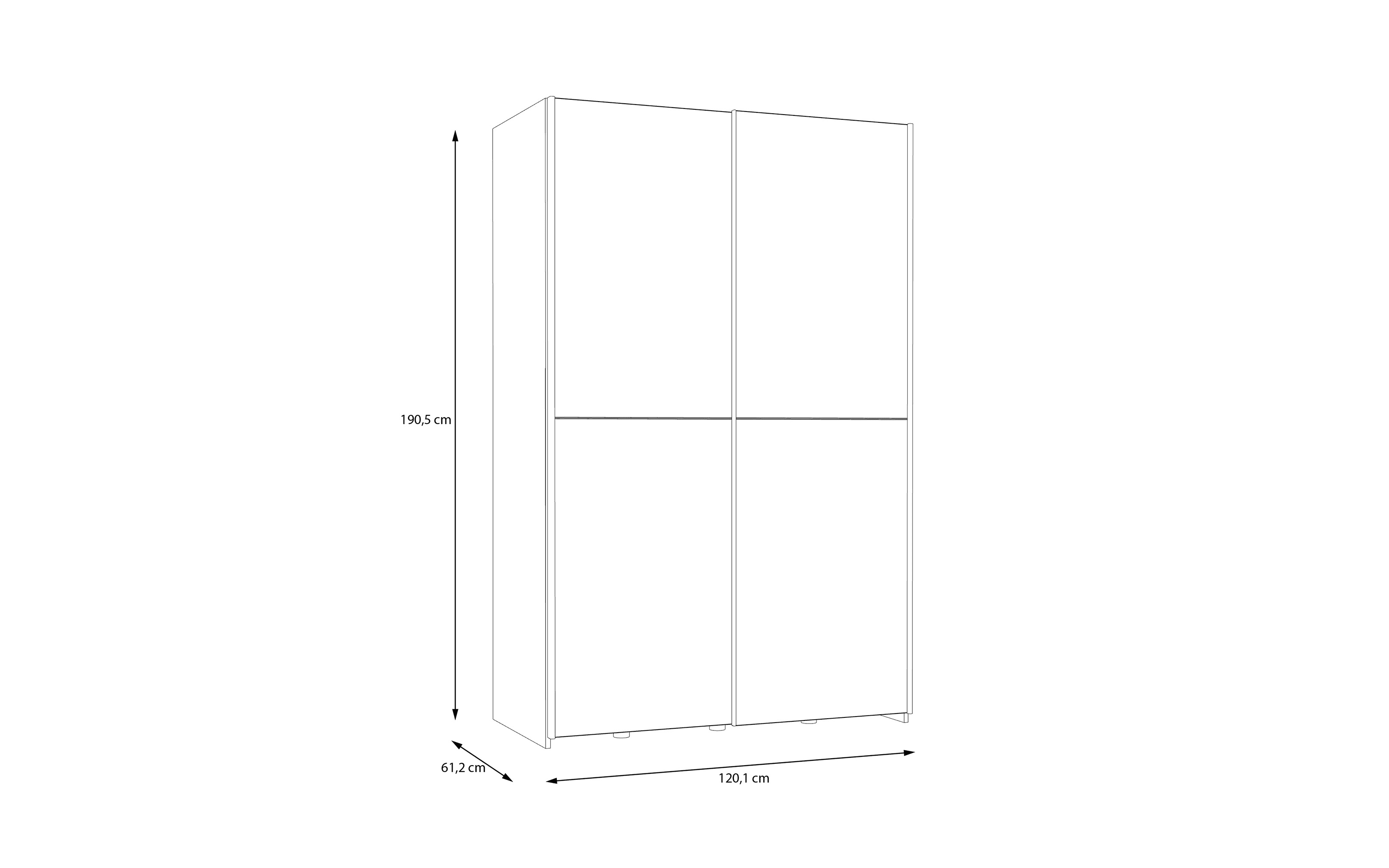 Kleiderschrank Schach&matt, Artisan Eiche-Nachbildung/weiß, 120,1 x 190,5 cm