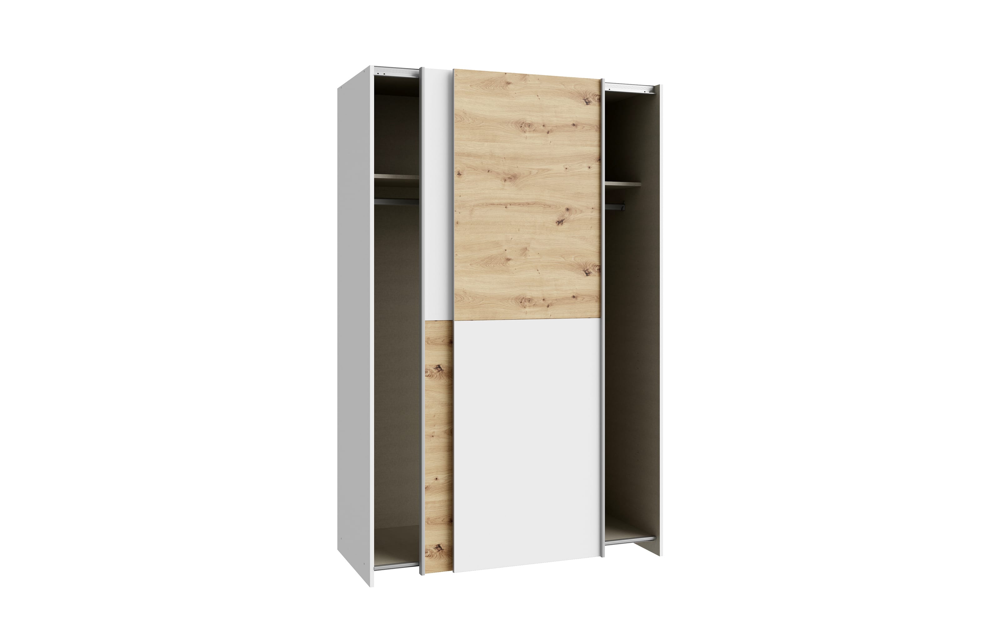 Kleiderschrank Schach&matt, Artisan Eiche-Nachbildung/weiß, 120,1 x 190,5 cm