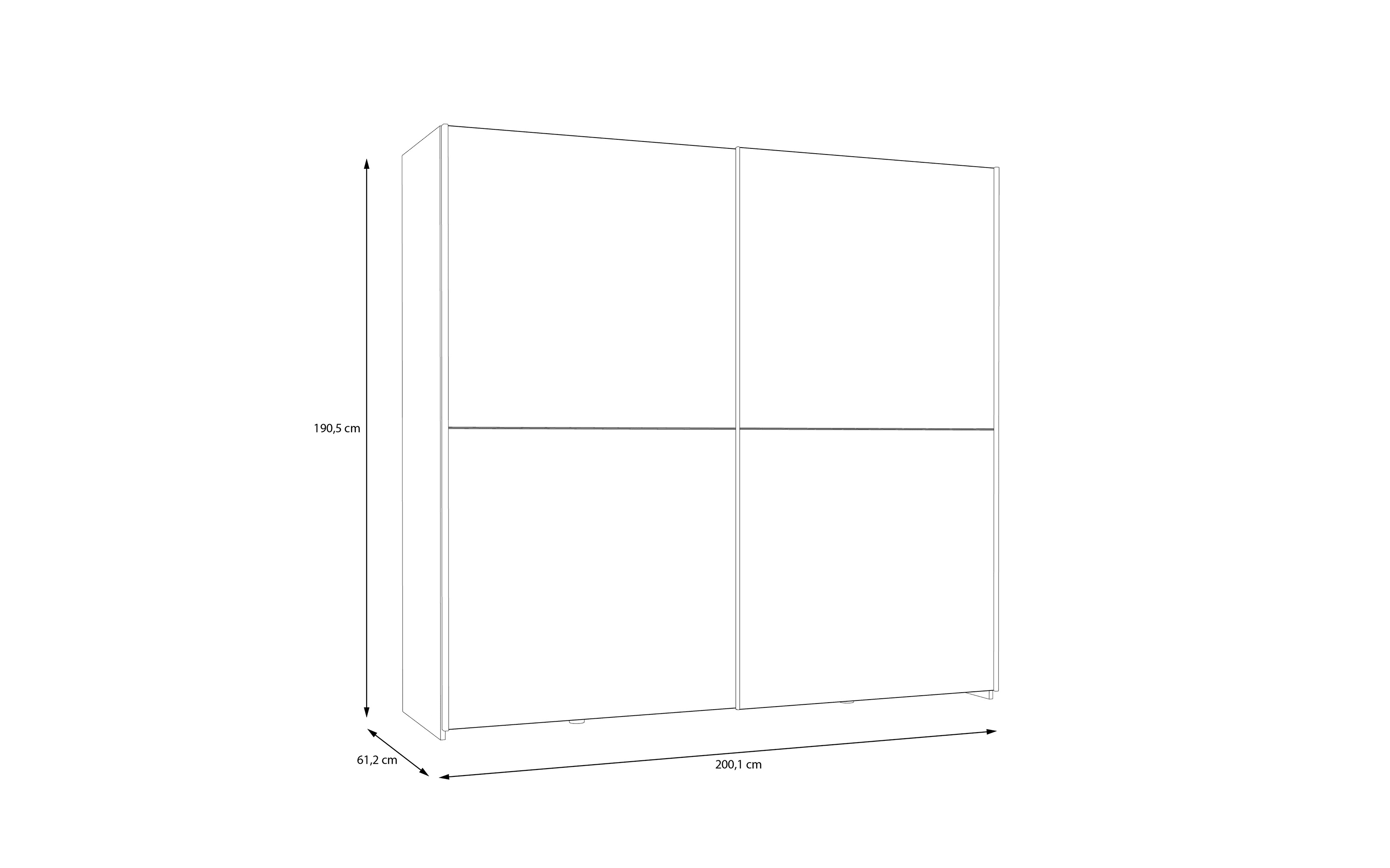 Kleiderschrank Schach&matt, Artisan Eiche-Nachbildung/weiß, 200,1 x 190,5 cm