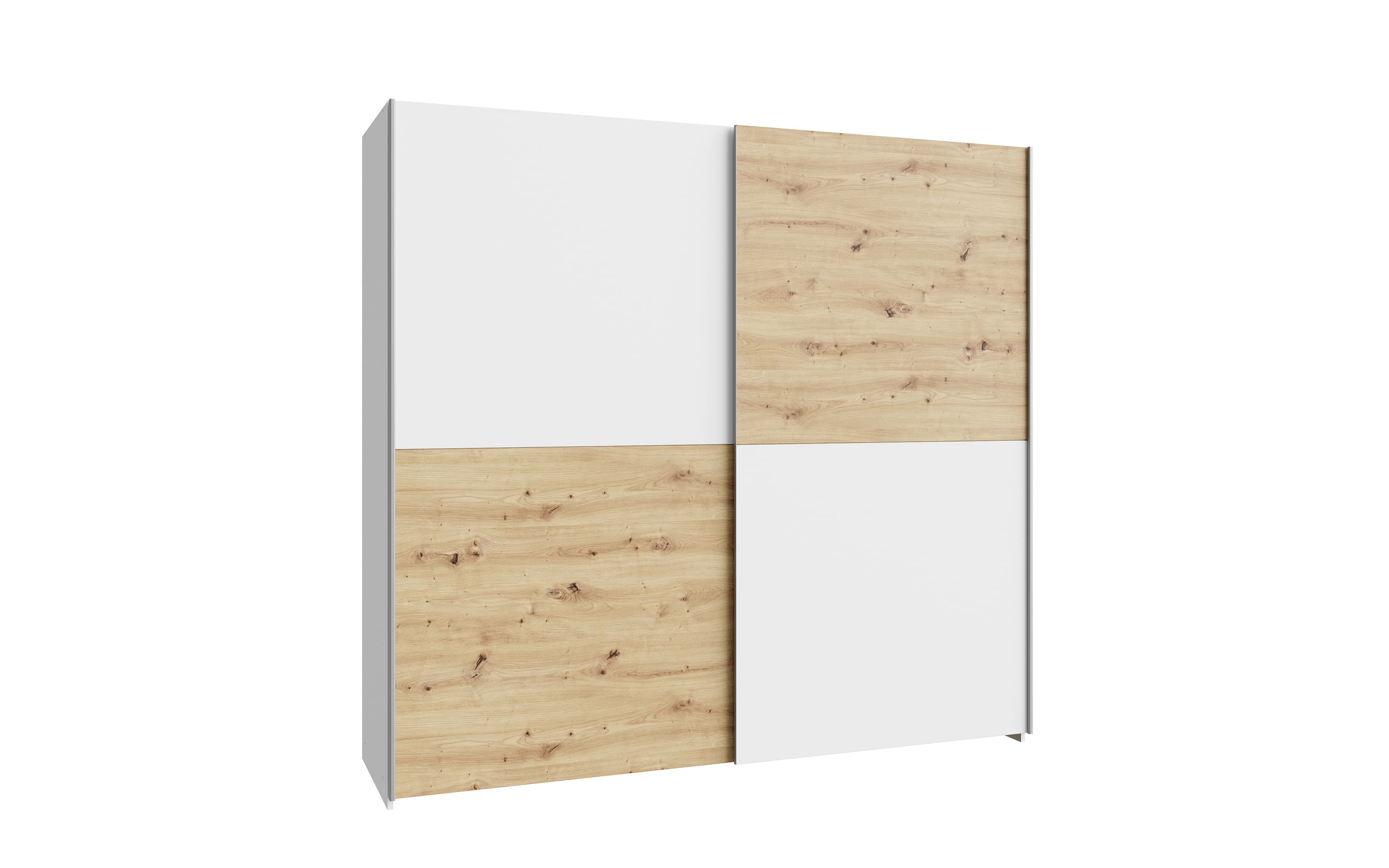 Kleiderschrank Schach&matt, Artisan Eiche-Nachbildung/weiß, 200,1 x 190,5 cm