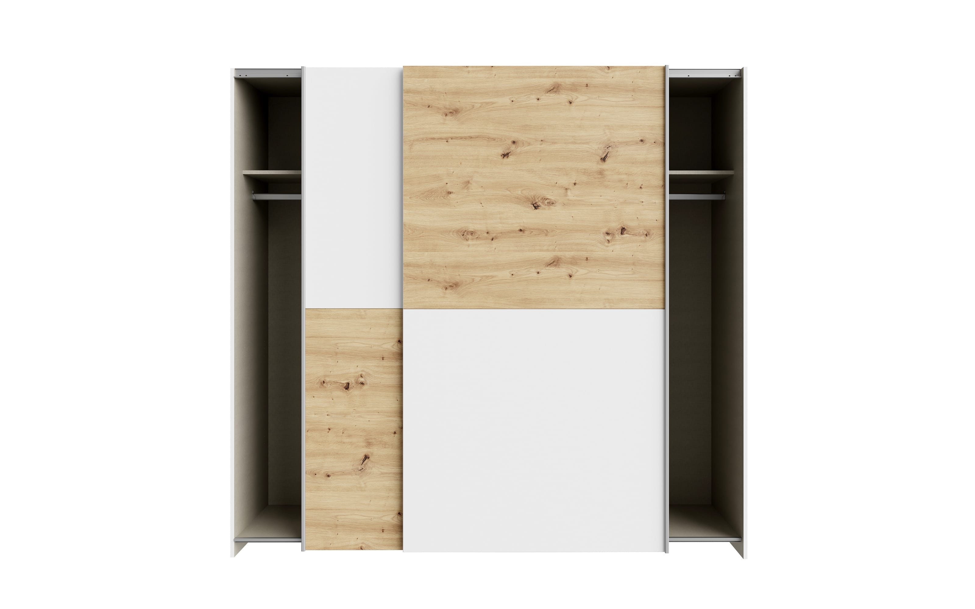 Kleiderschrank Schach&matt, Artisan Eiche-Nachbildung/weiß, 200,1 x 190,5 cm