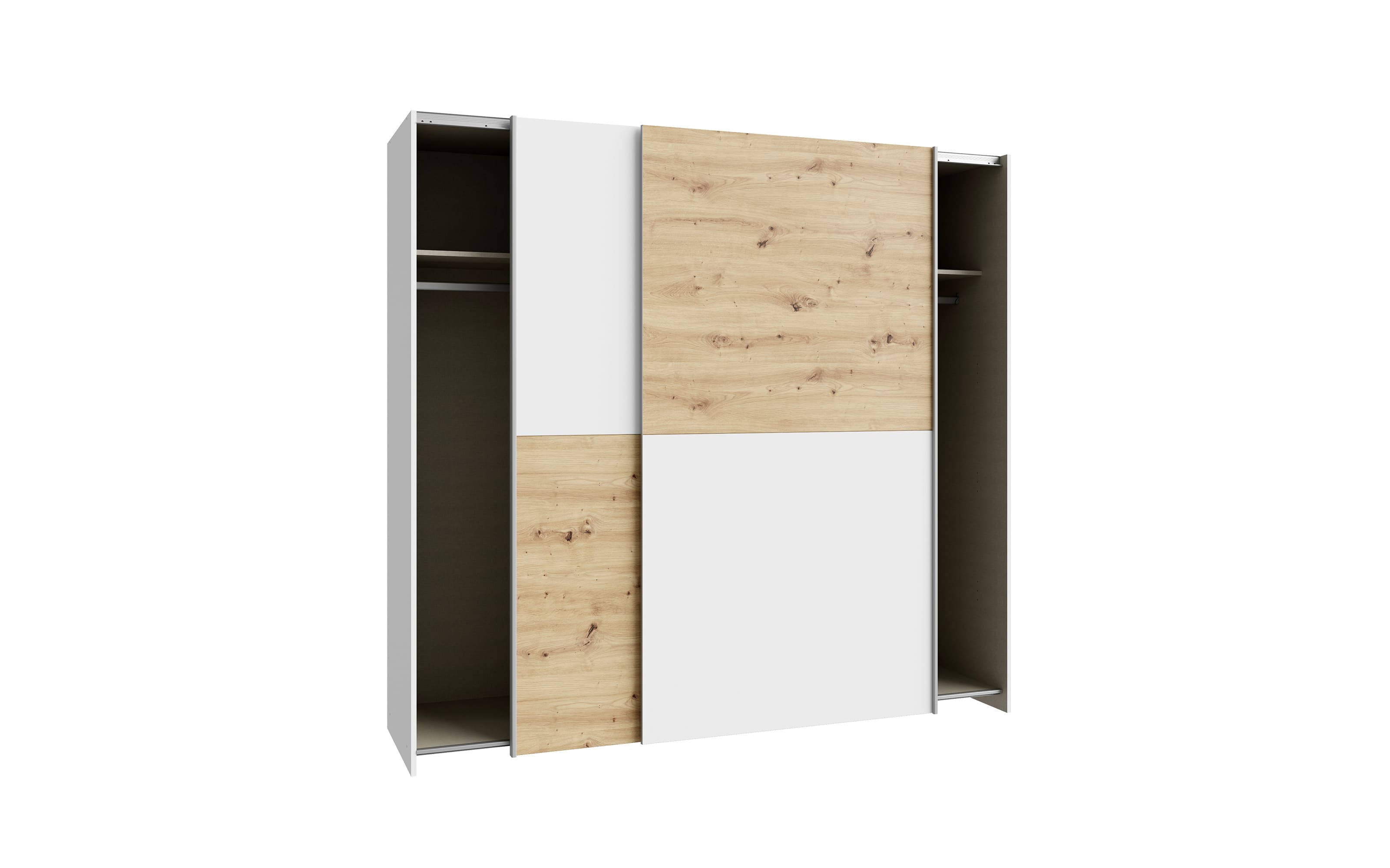 Kleiderschrank Schach&matt, Artisan Eiche-Nachbildung/weiß, 200,1 x 190,5 cm