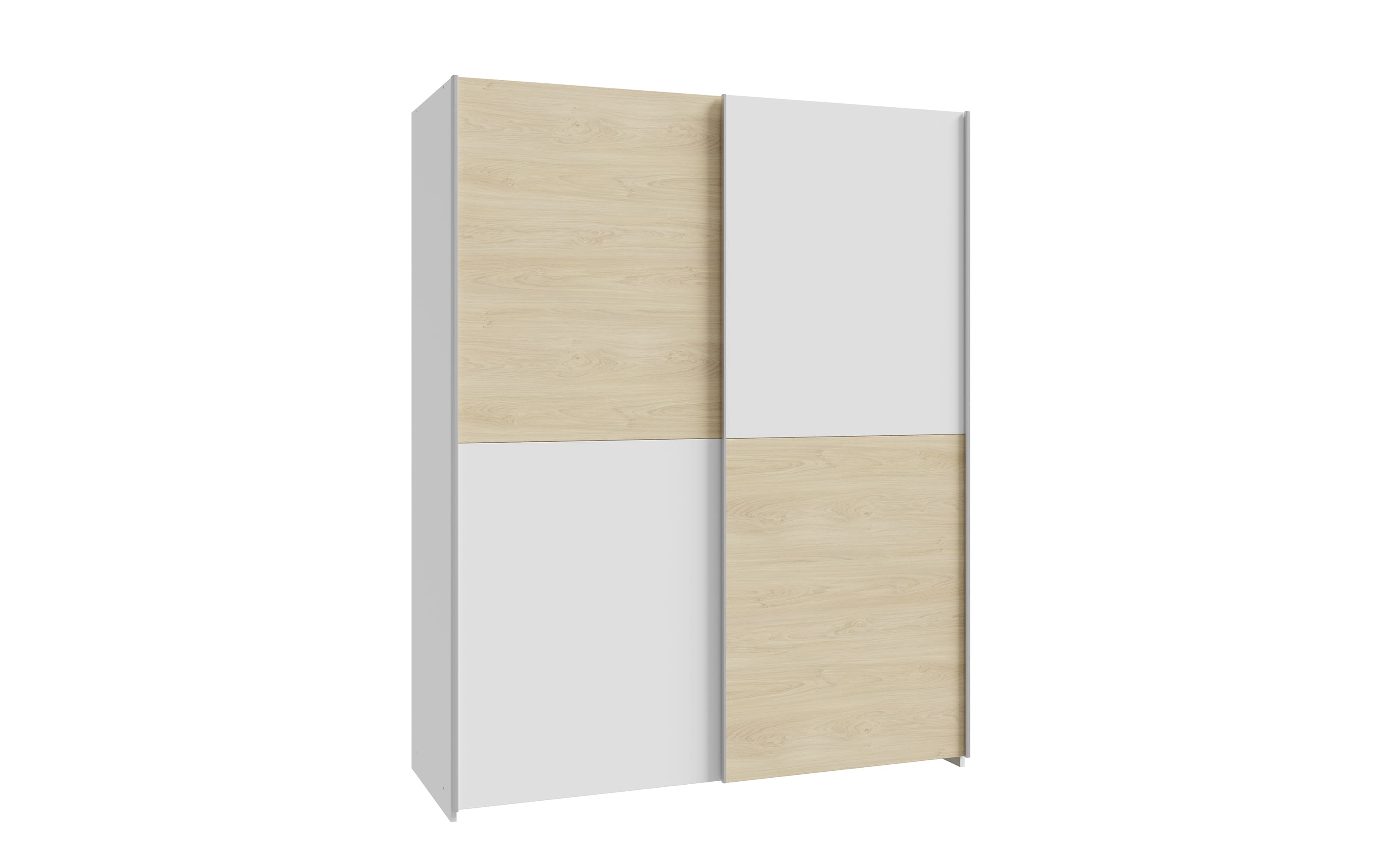 Kleiderschrank Schach&matt, Puccini Eiche-Nachbildung/weiß, 150,1 x 190,5 cm