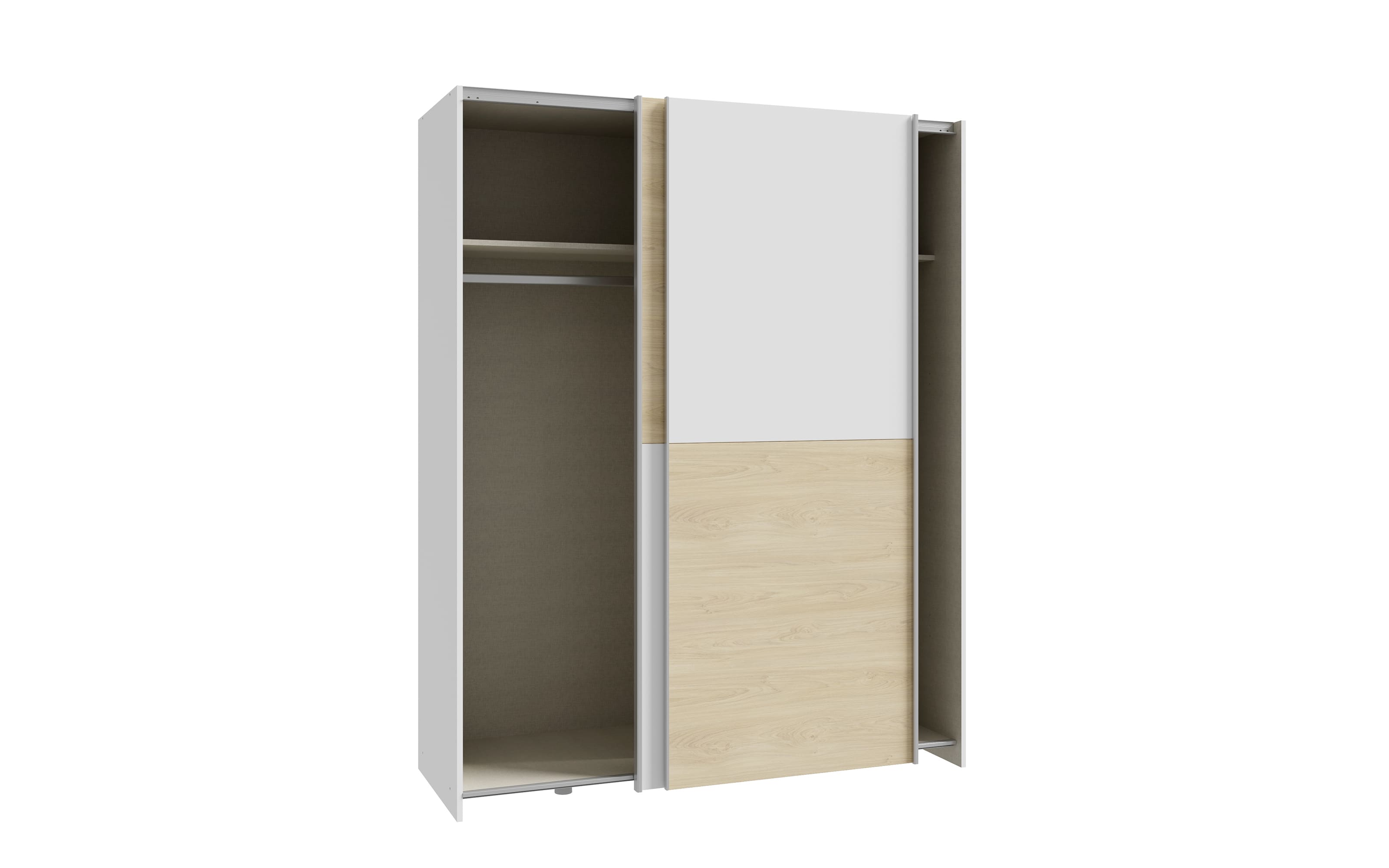 Kleiderschrank Schach&matt, Puccini Eiche-Nachbildung/weiß, 150,1 x 190,5 cm