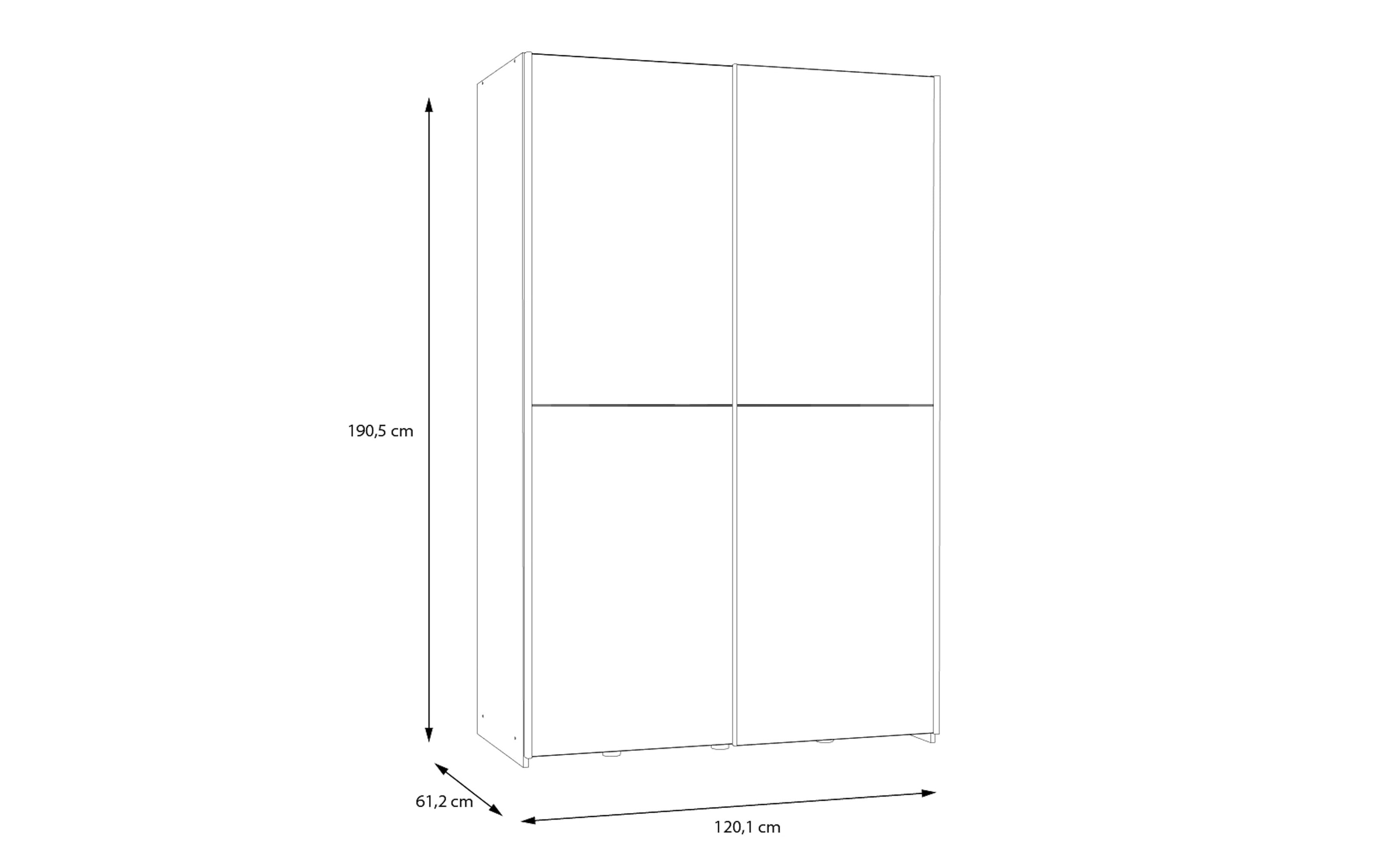 Kleiderschrank Schach&matt, Puccini Eiche-Nachbildung/weiß, 120,1 x 190,5 cm