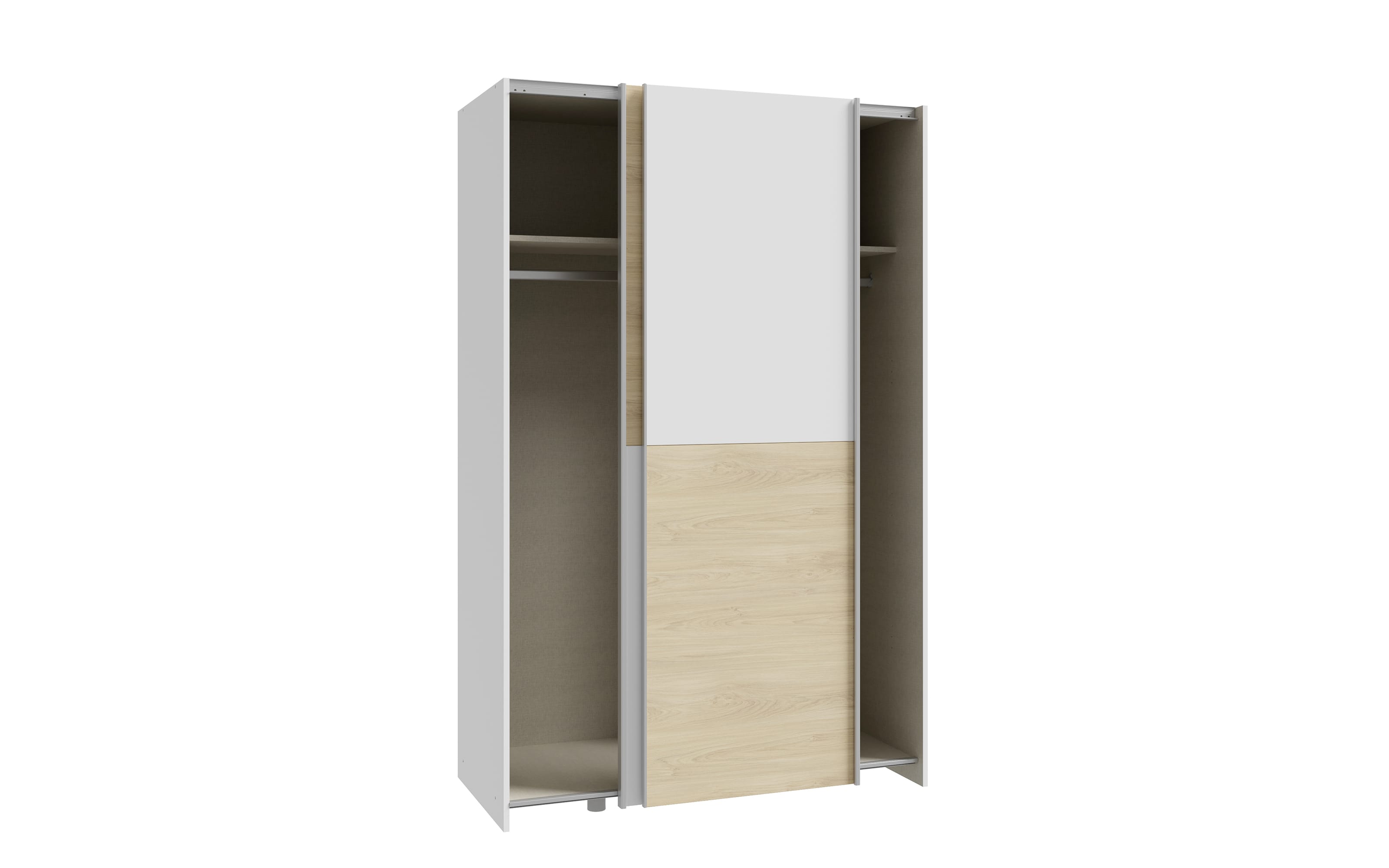 Kleiderschrank Schach&matt, Puccini Eiche-Nachbildung/weiß, 120,1 x 190,5 cm