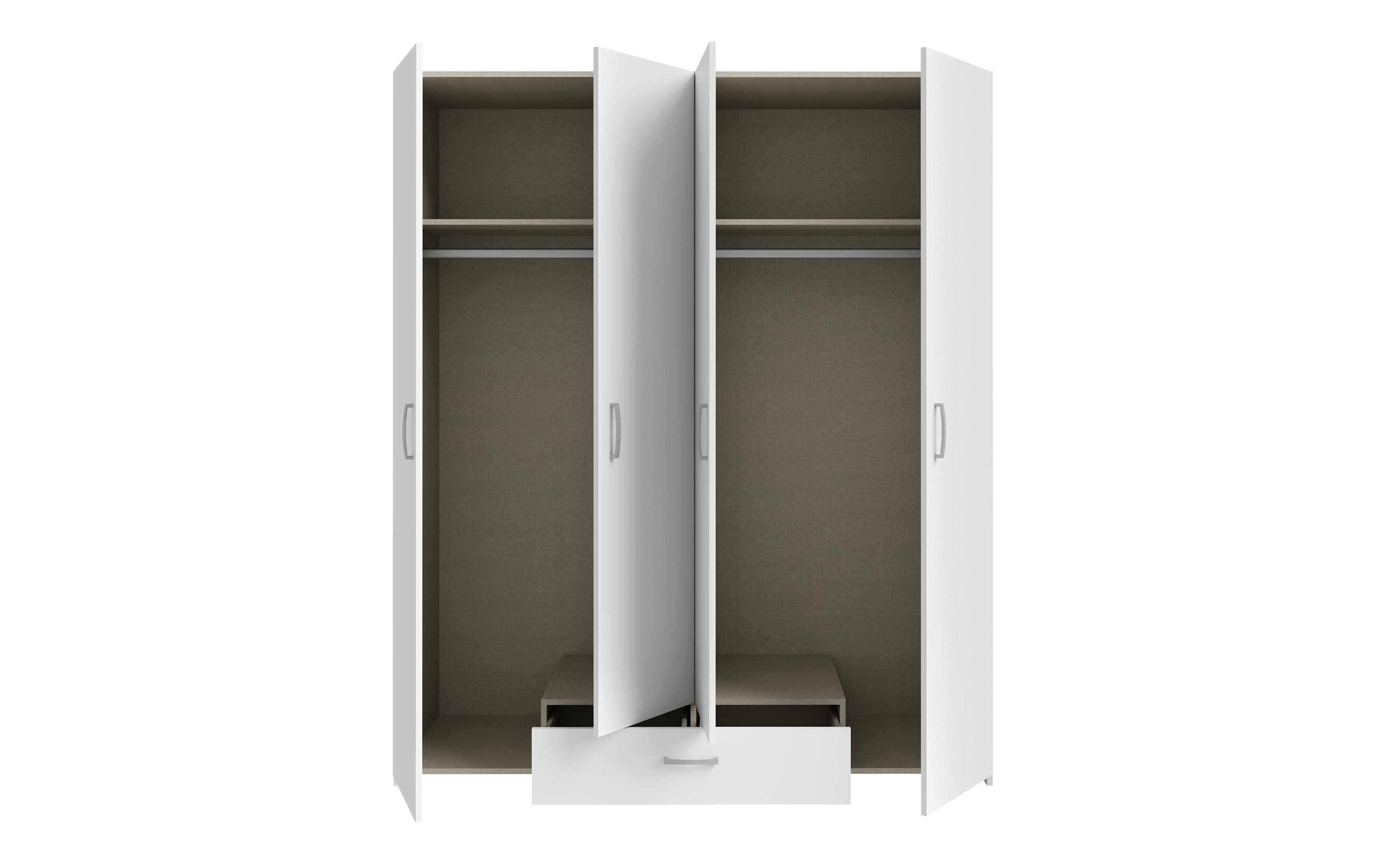 Kleiderschrank Econobox, weiß, 159,1 x 190,5 cm