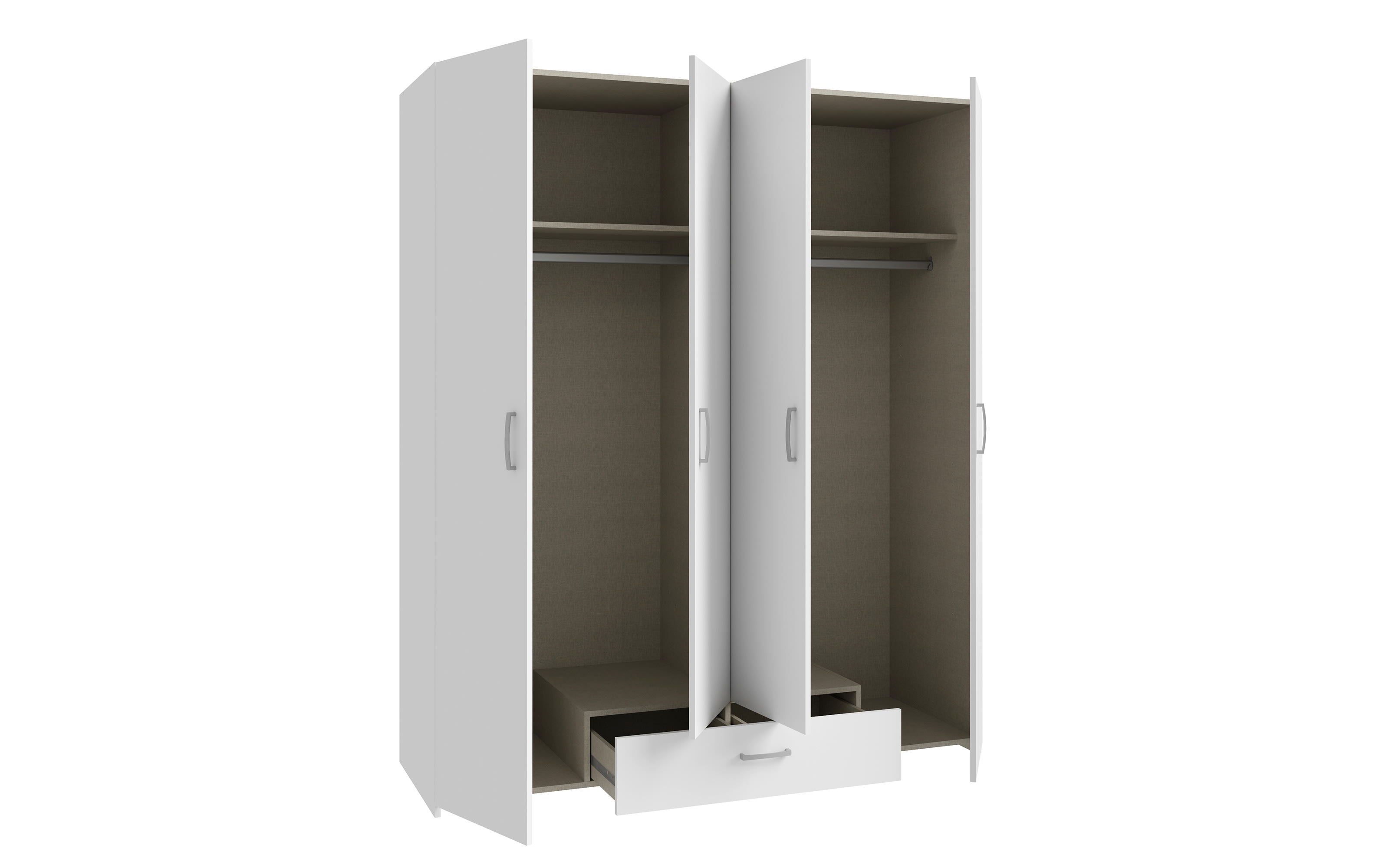 Kleiderschrank Econobox, weiß, 159,1 x 190,5 cm