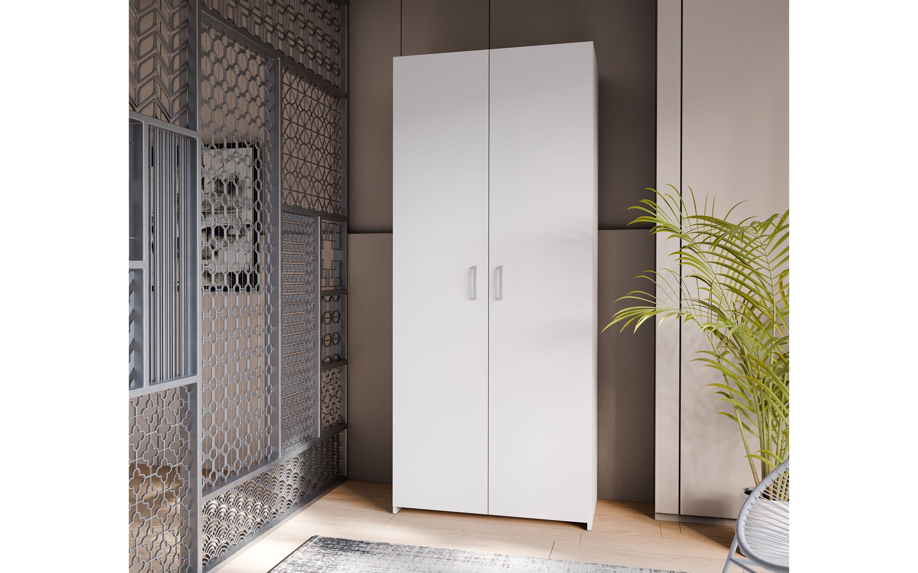 Kleiderschrank Econobox, weiß, 79,7 x 190,5 cm