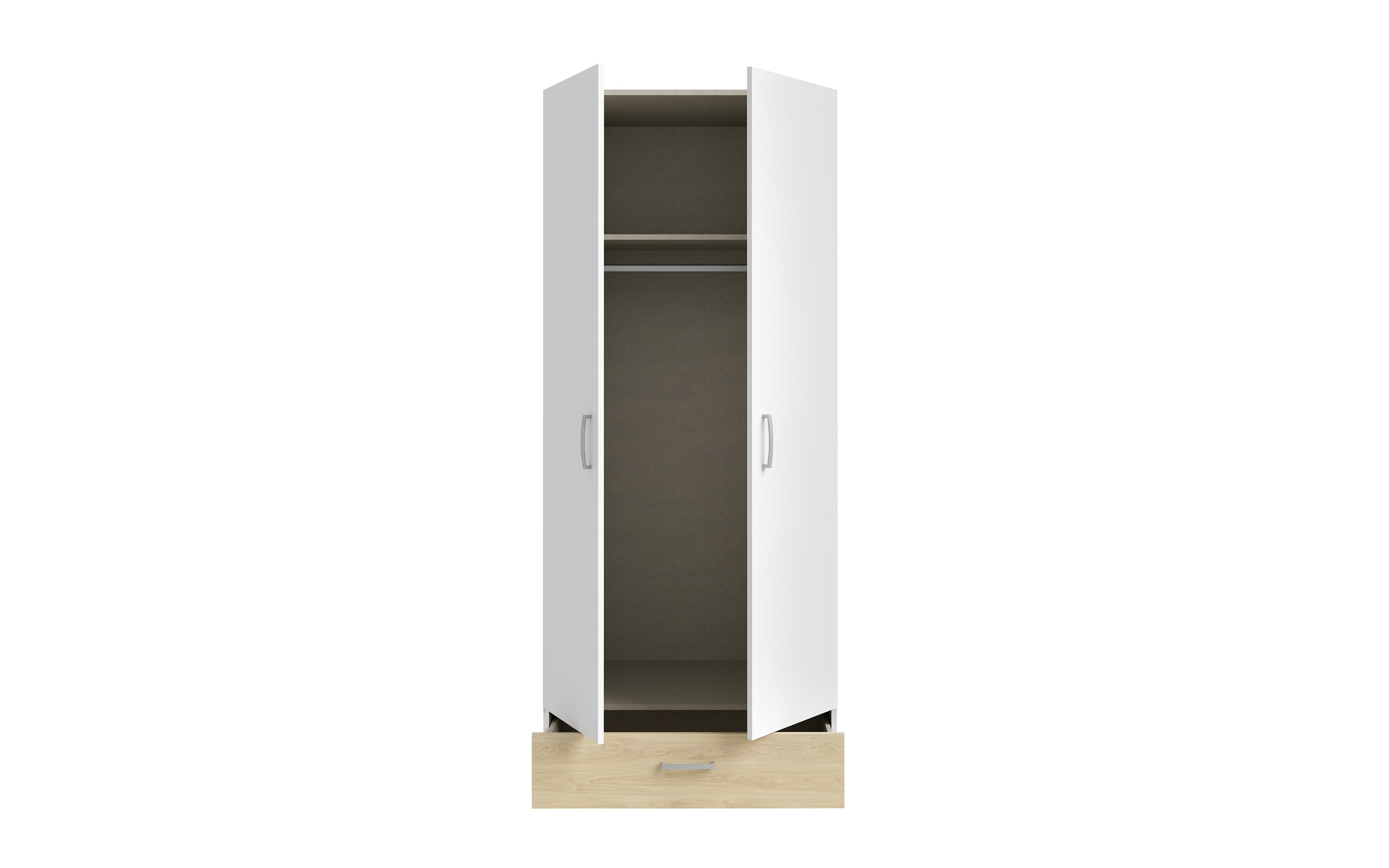 Kleiderschrank Econobox, Puccini Eiche-Nachbildung/weiß, 79,7 x 190,5 cm