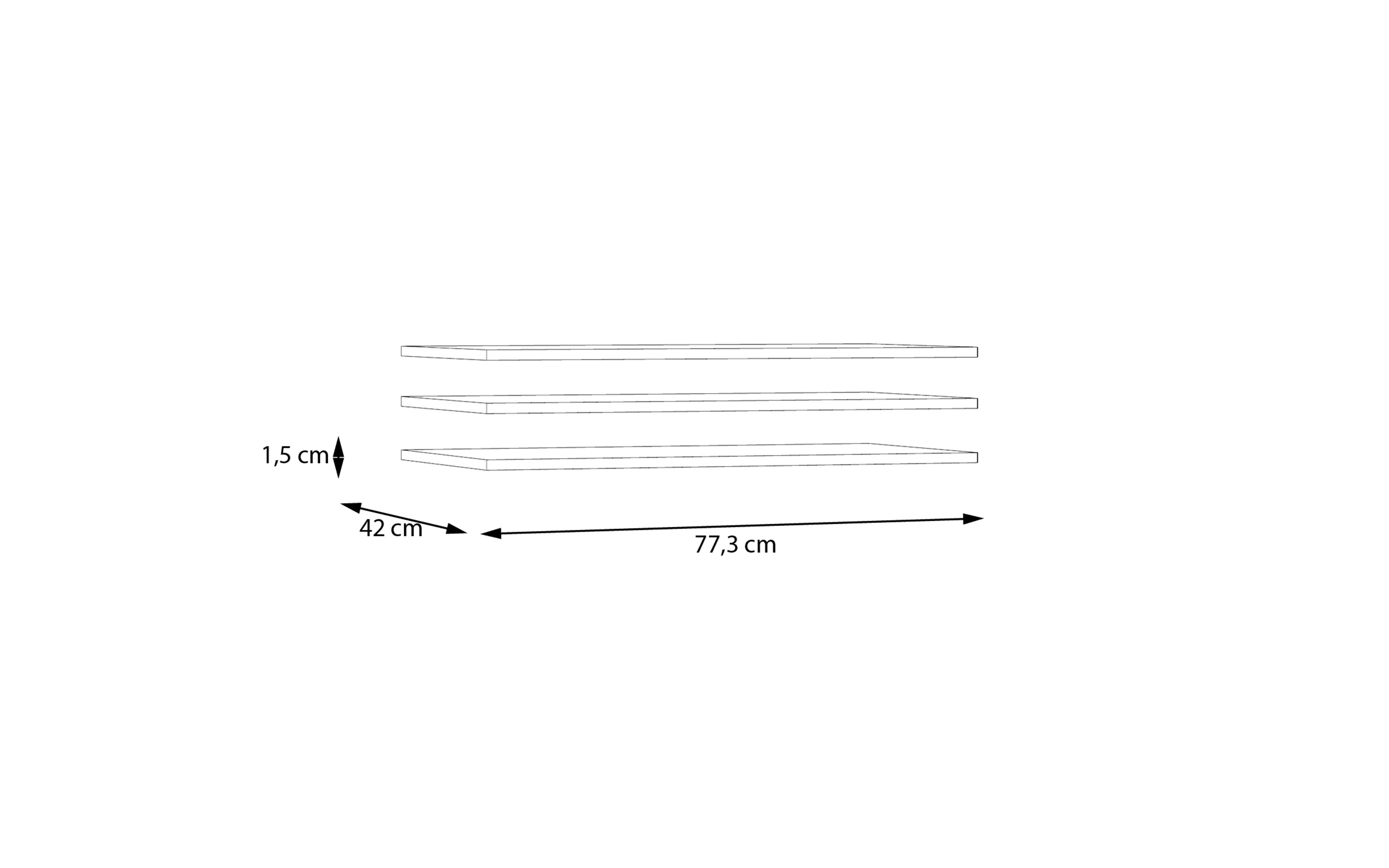 Einlegeböden Econobox, grau, 77,3 x 42 cm, 3er Set