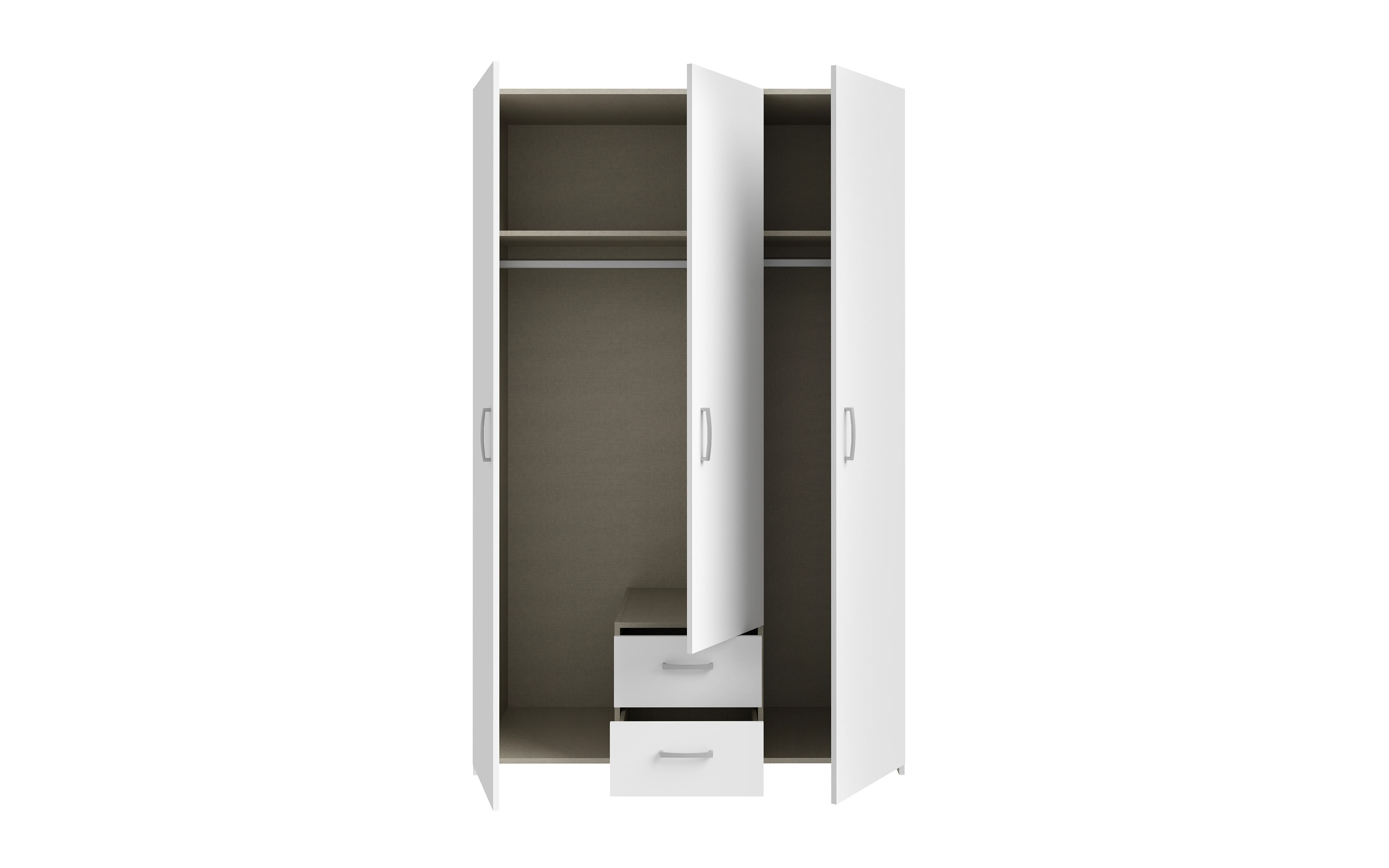 Kleiderschrank Econobox, weiß, 119,4 x 190,5 cm