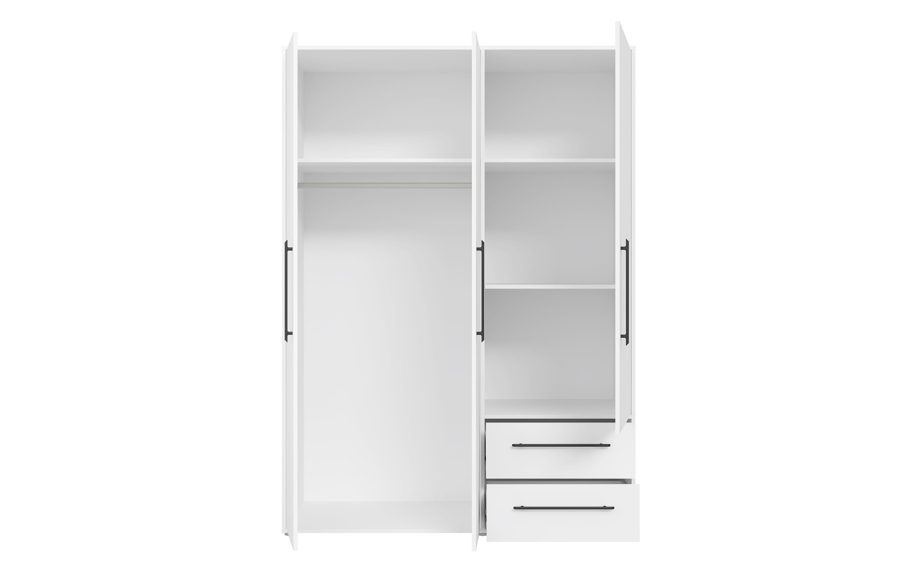Kleiderschrank Mokkaris, weiß, 144,4 x 200,1 cm