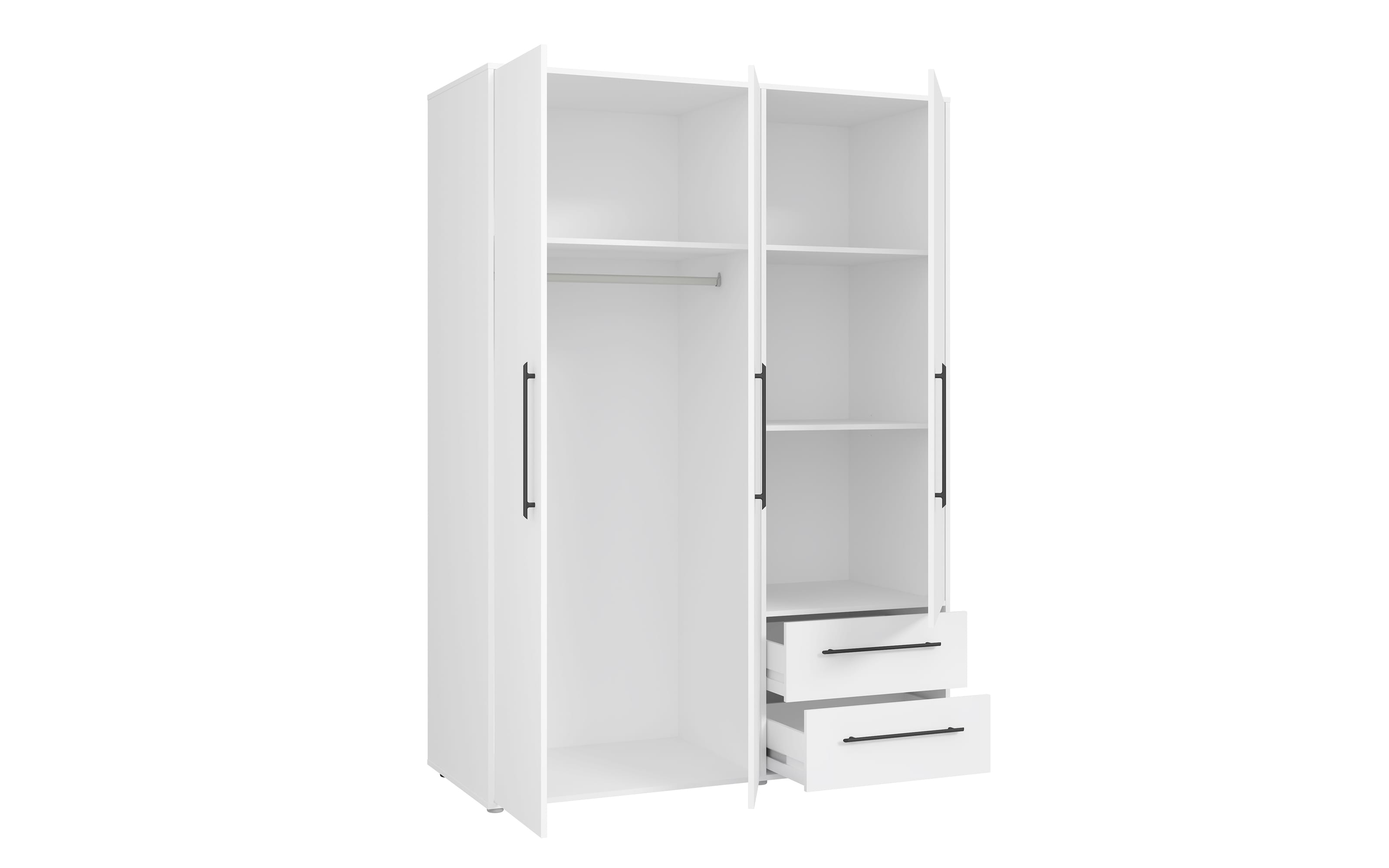 Kleiderschrank Mokkaris, weiß, 144,4 x 200,1 cm