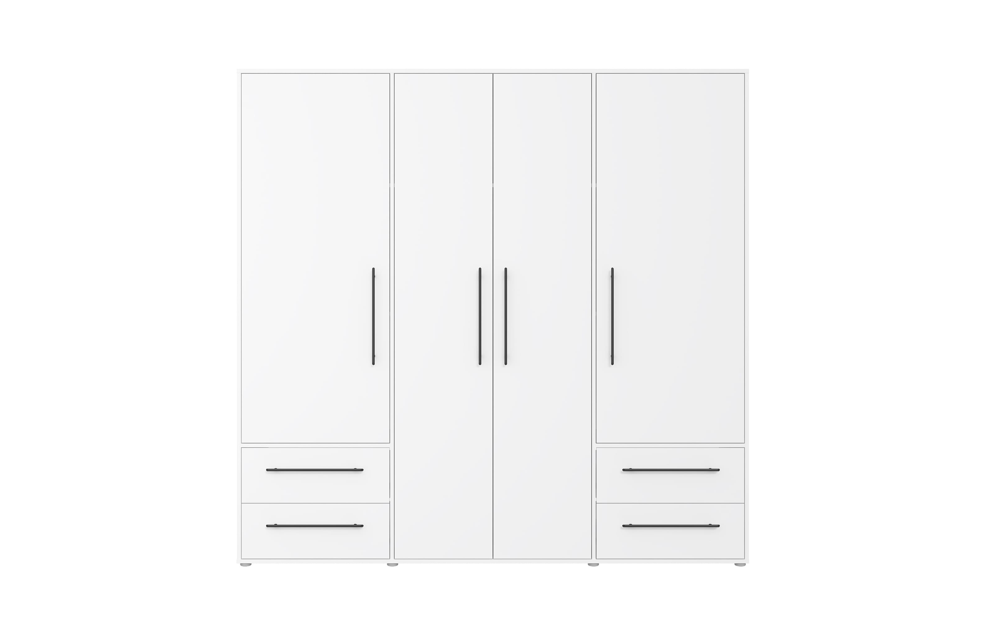 Kleiderschrank Mokkaris, weiß, 205,9 x 200,1 cm